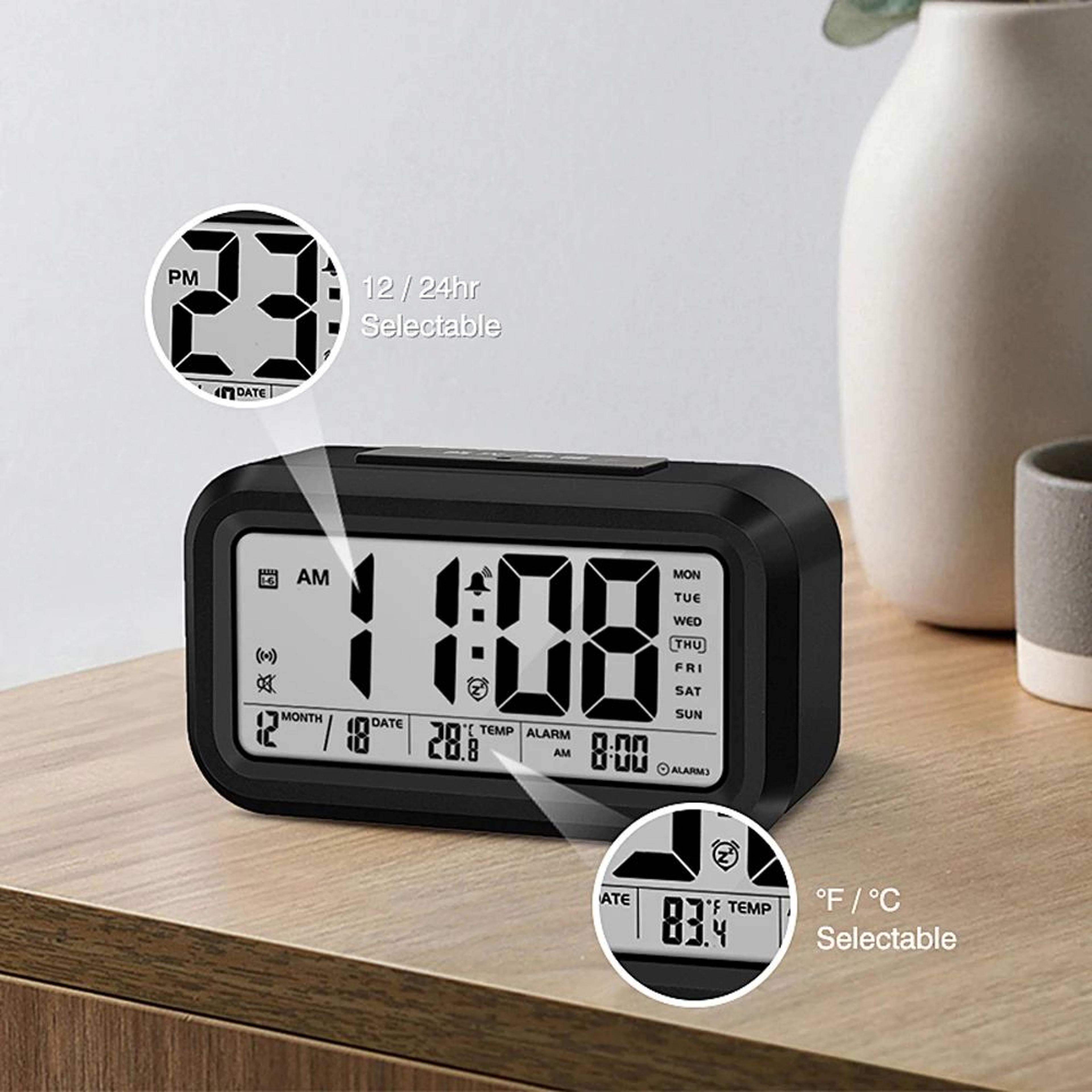 English Talking Digital Alarm Clock  Voice Time Temperature Calendar Snooze Bedroom Clock 3