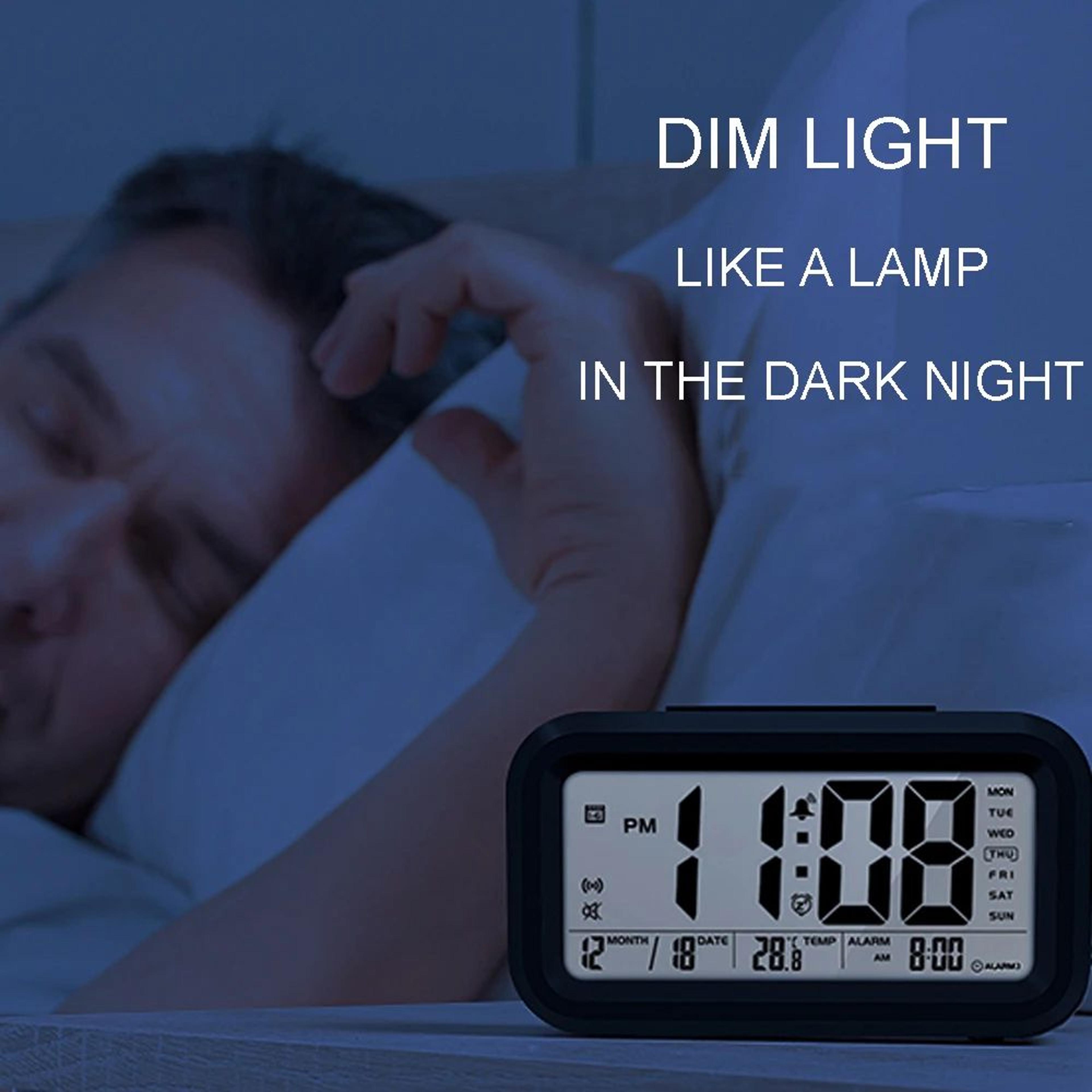 English Talking Digital Alarm Clock  Voice Time Temperature Calendar Snooze Bedroom Clock 4