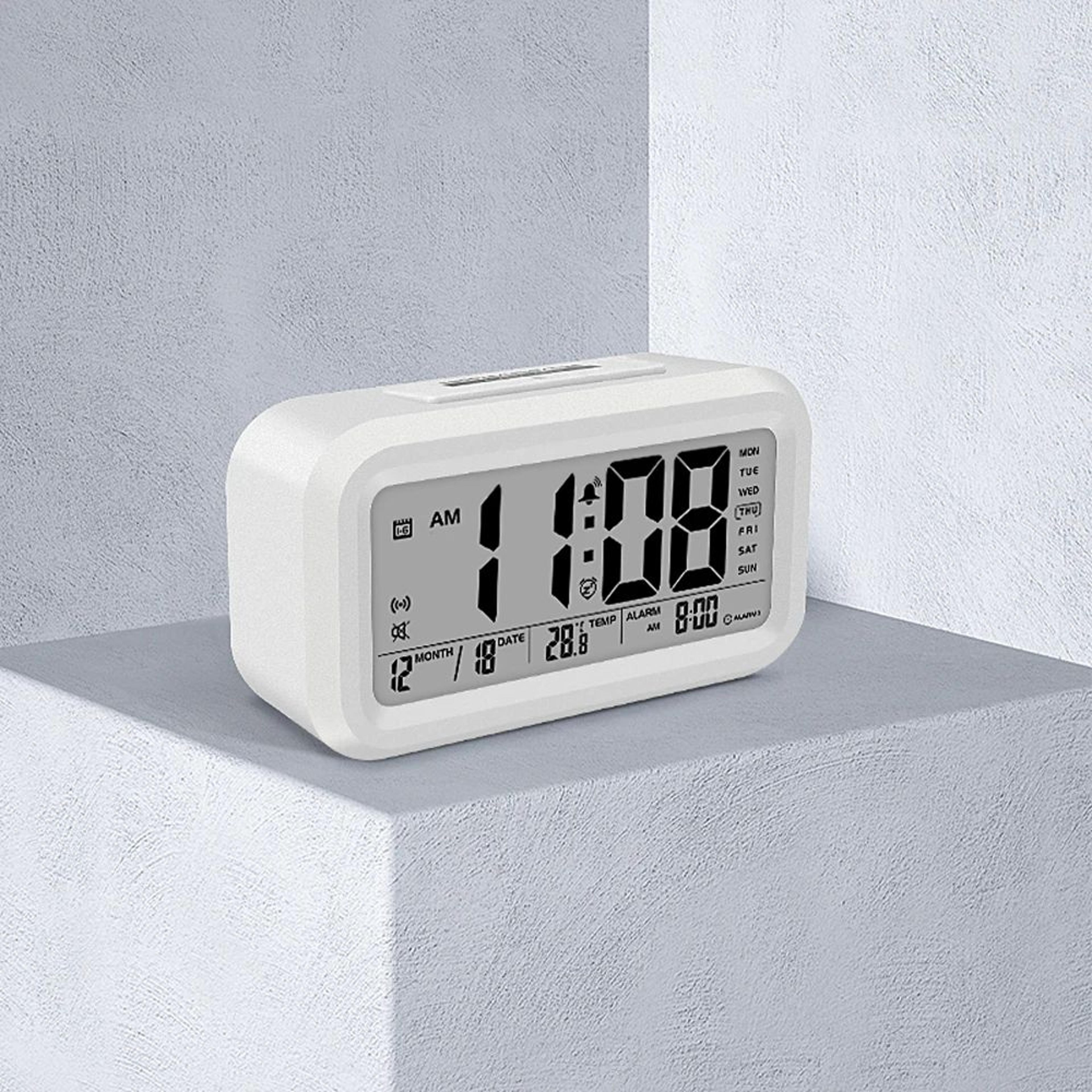 English Talking Digital Alarm Clock  Voice Time Temperature Calendar Snooze Bedroom Clock 1