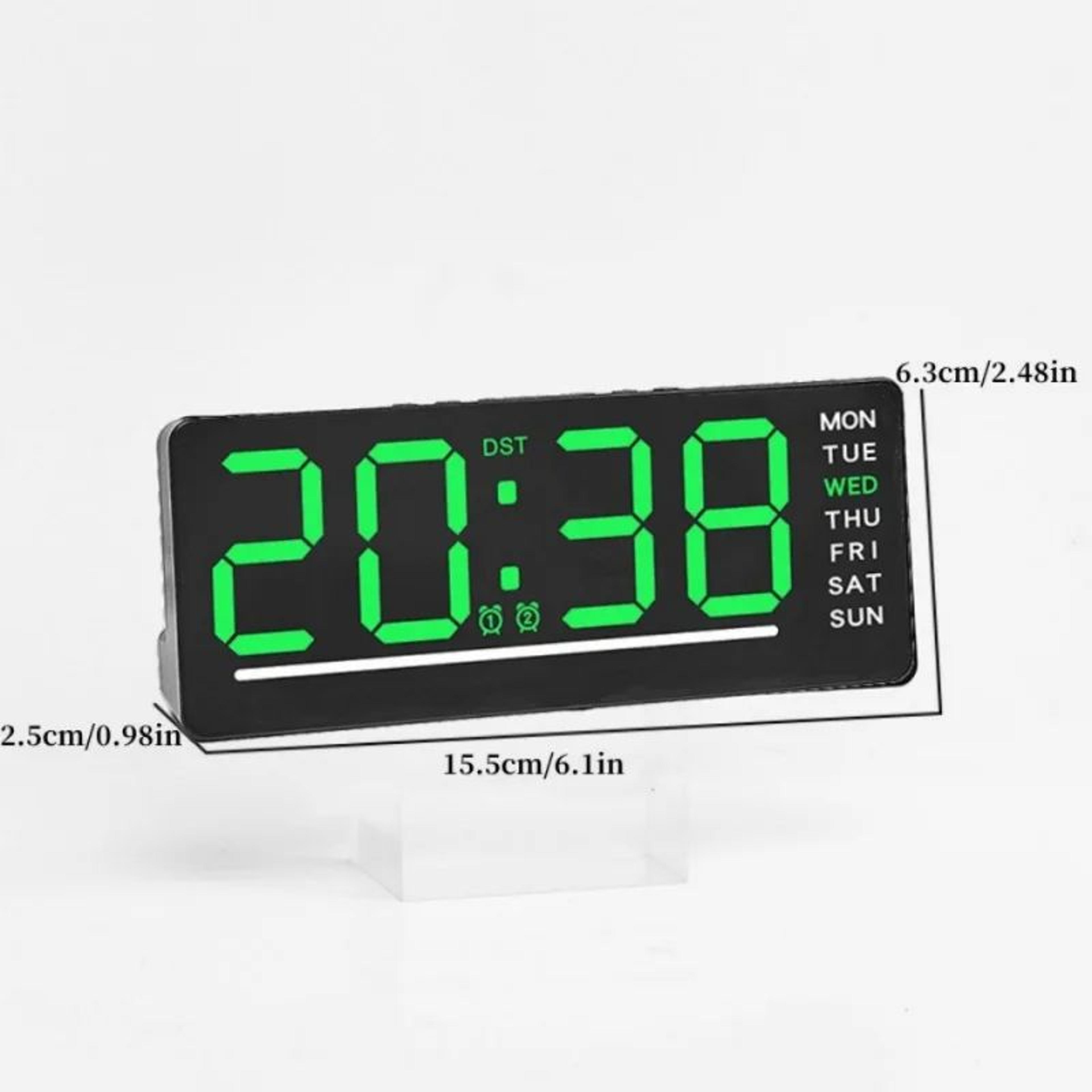 USB Digital LED Alarm Clock  Dual Alarm Temperature Date Week Snooze 5Level Brightness  Night Mode 5