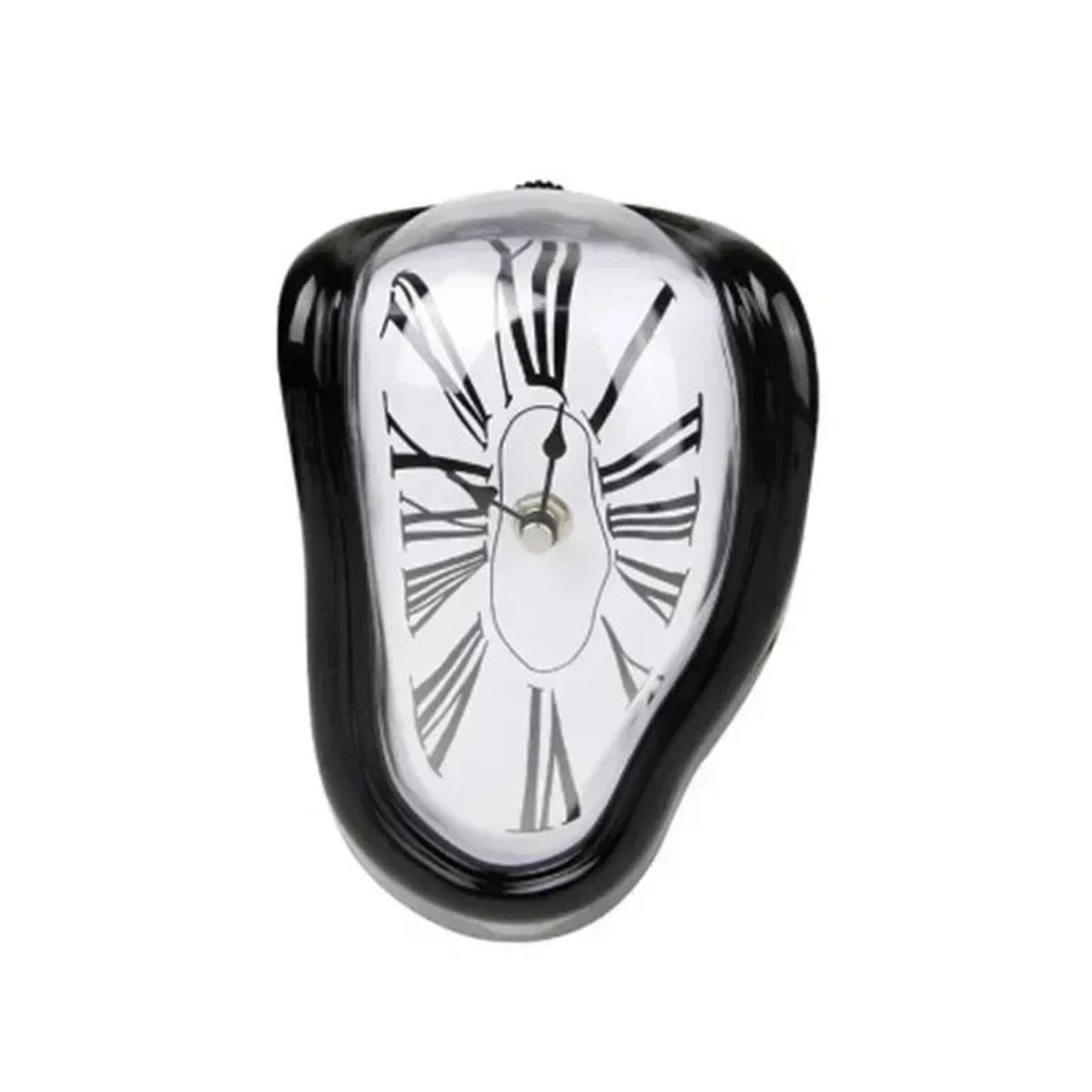 Surreal Melting Wall Clock  Distorted Roman Numeral Quartz Timepiece For Shelf Mantel Home  Garden  6