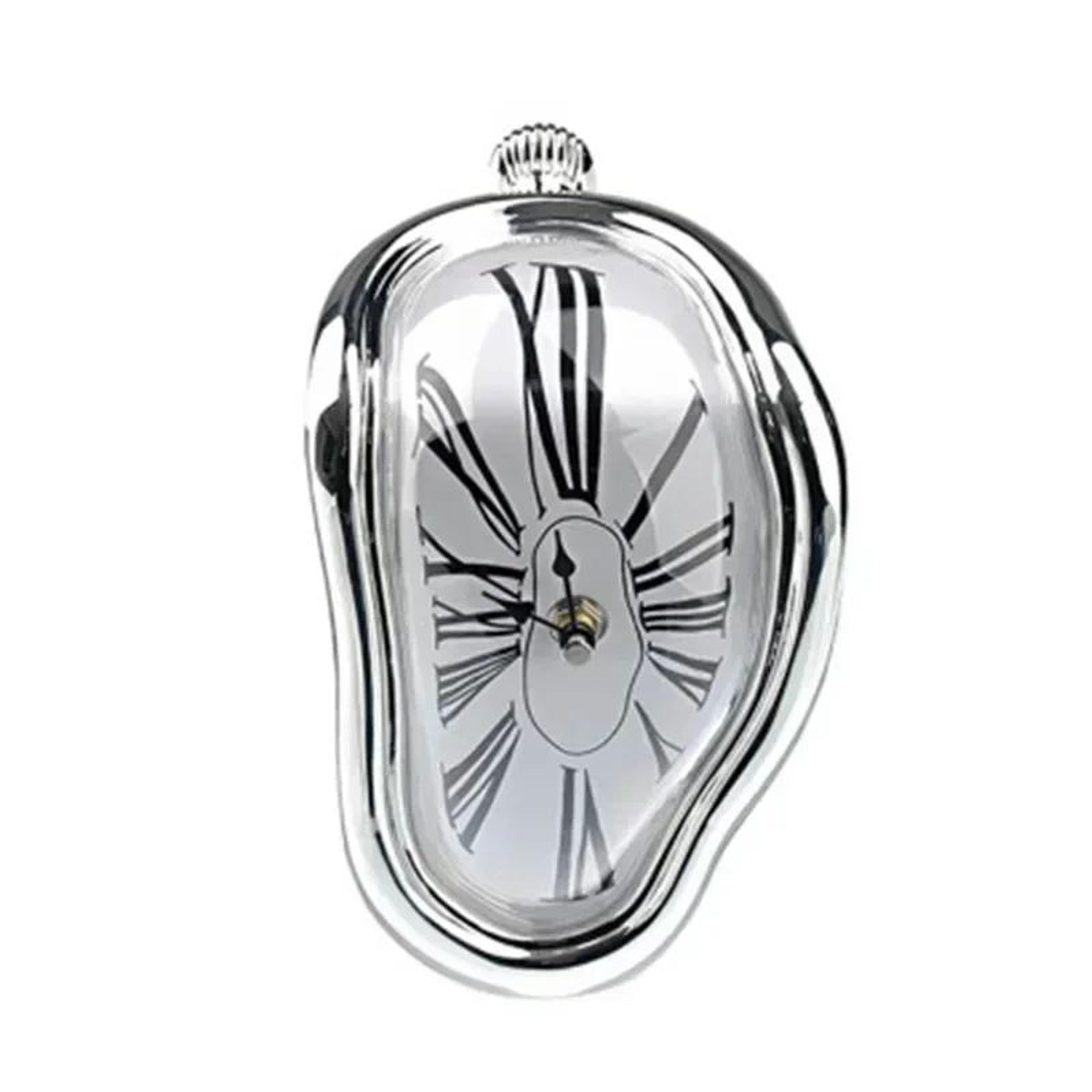 Surreal Melting Wall Clock  Distorted Roman Numeral Quartz Timepiece For Shelf Mantel Home  Garden  8