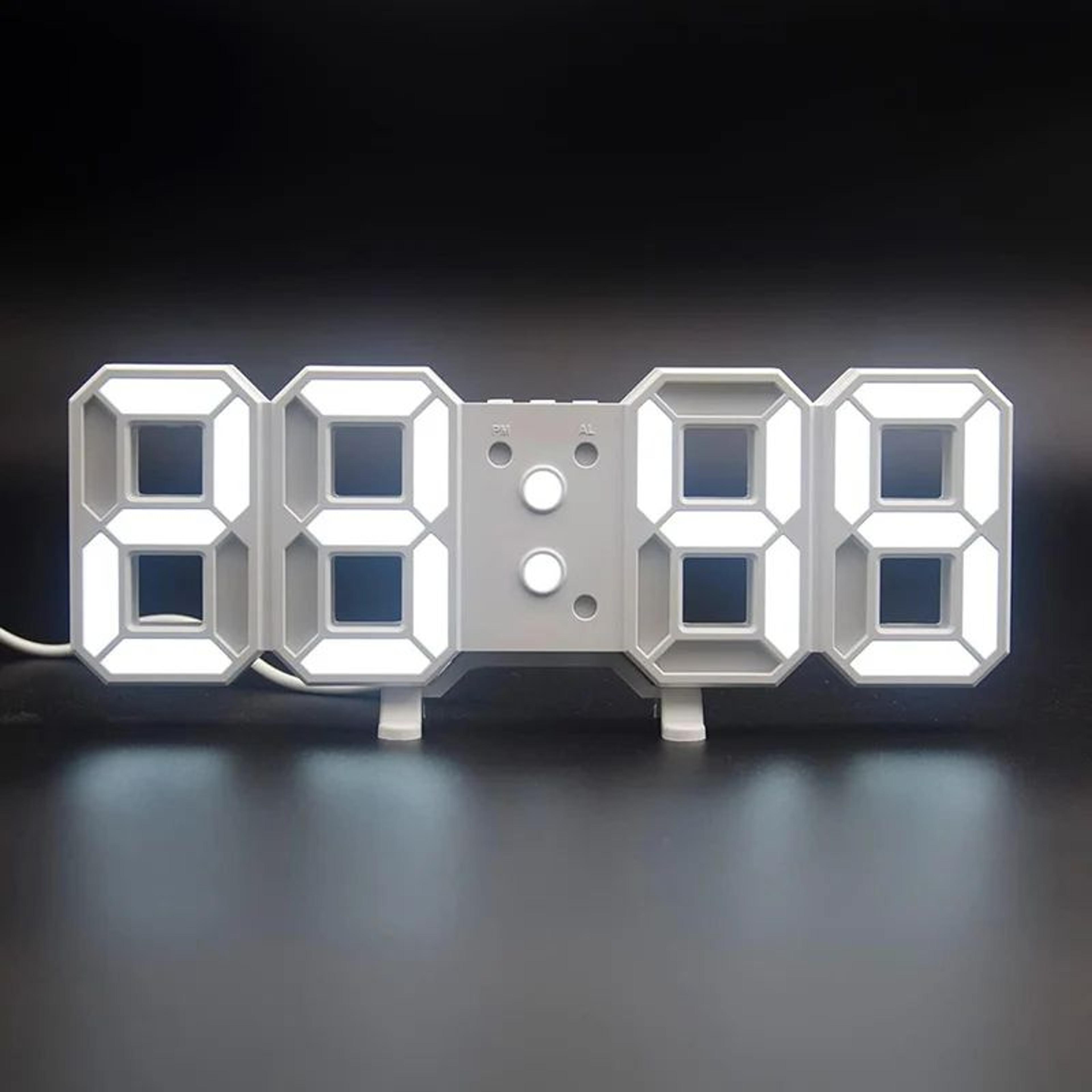 3D LED Digital Wall Clock  Remote Control Alarm Clock With Temperature Date Display Night Light For 7