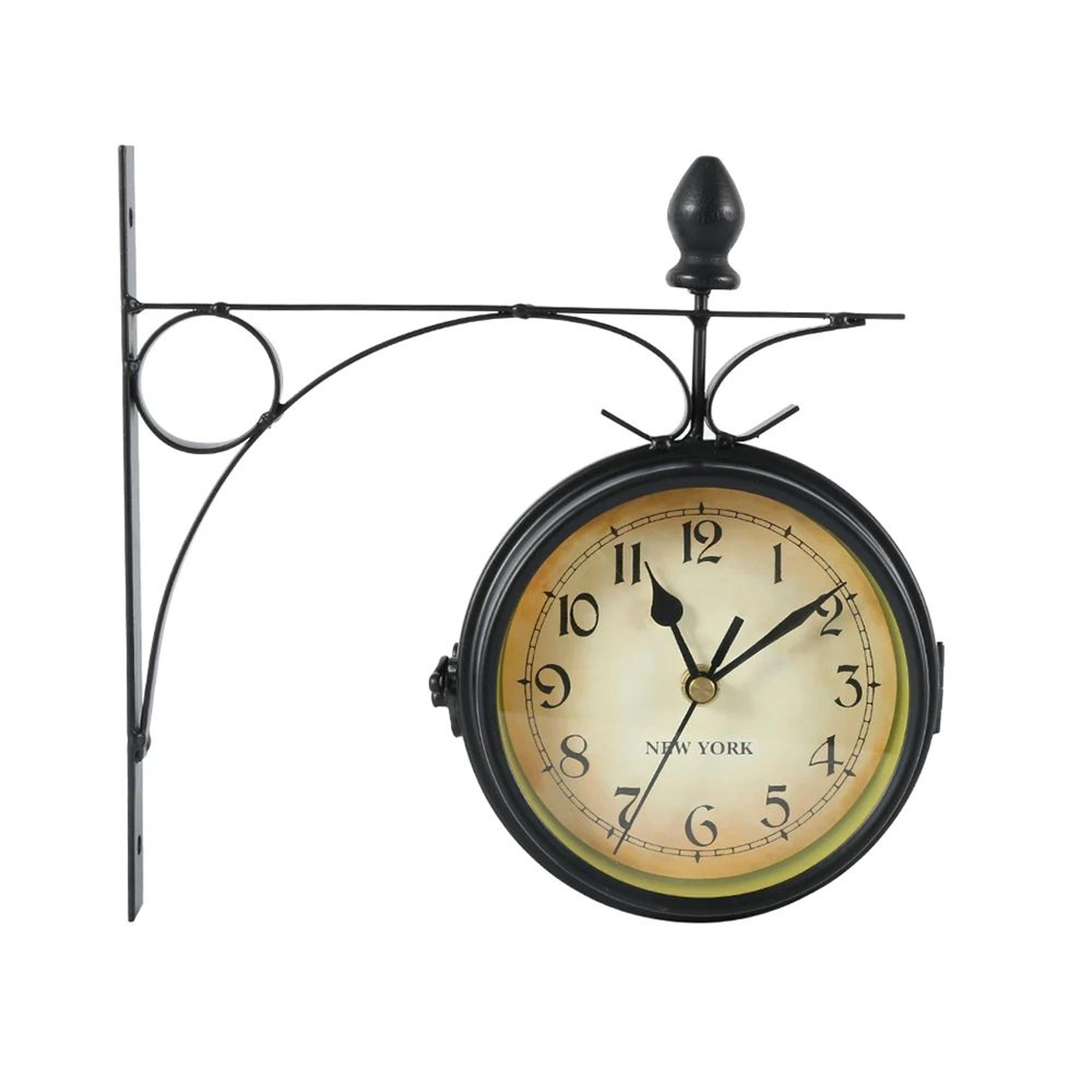Retro DoubleSided Wall Clock  Silent Battery Operated Antique Station Clock For Living Room Bedroom 6