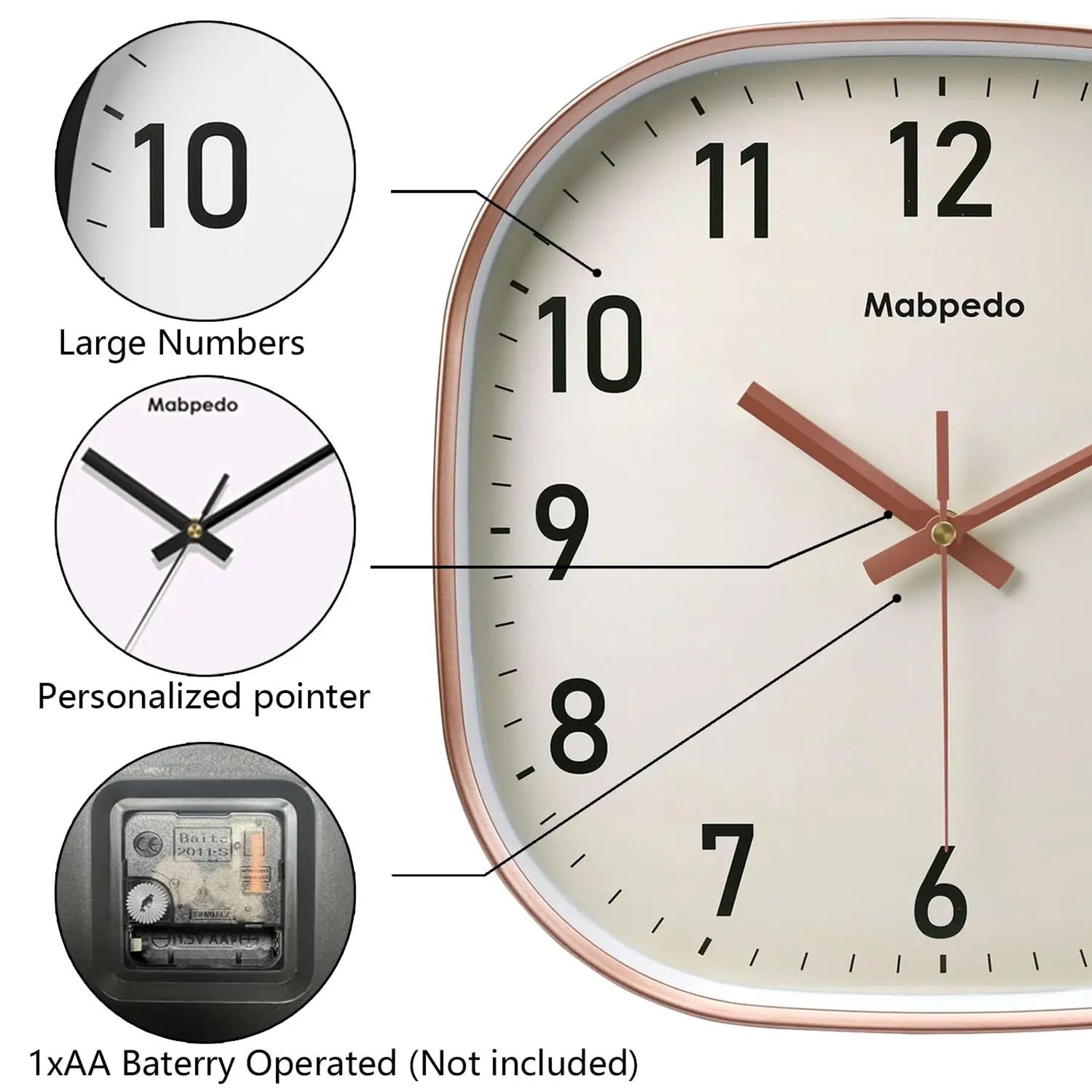 Square Quartz Wall Clock  Modern Silent Decorative Clock With Clear Dial For Home Office Living Roo 2