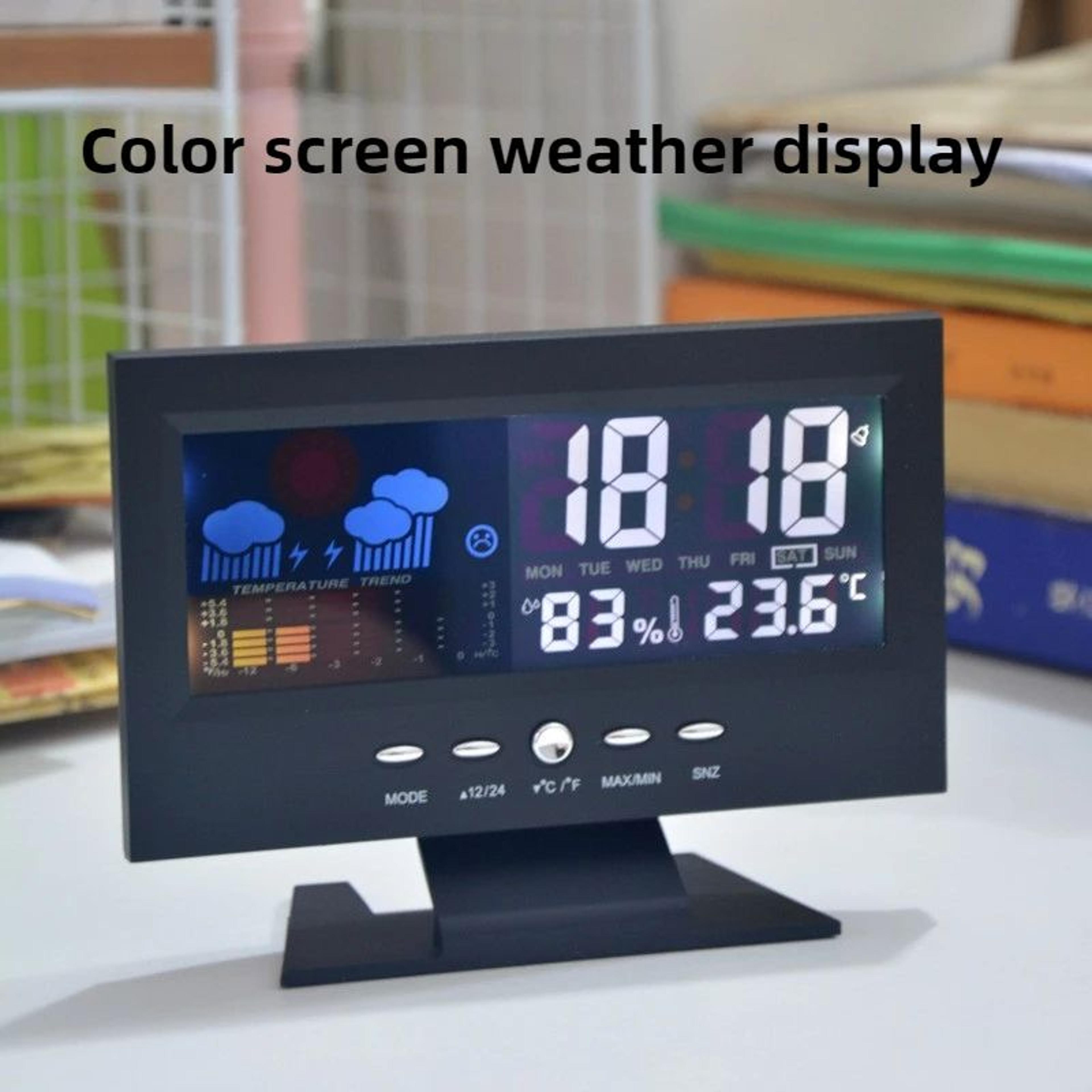 Digital Weather Station Alarm Clock  Sound Control Time Temperature Humidity Display With USB Cable 2
