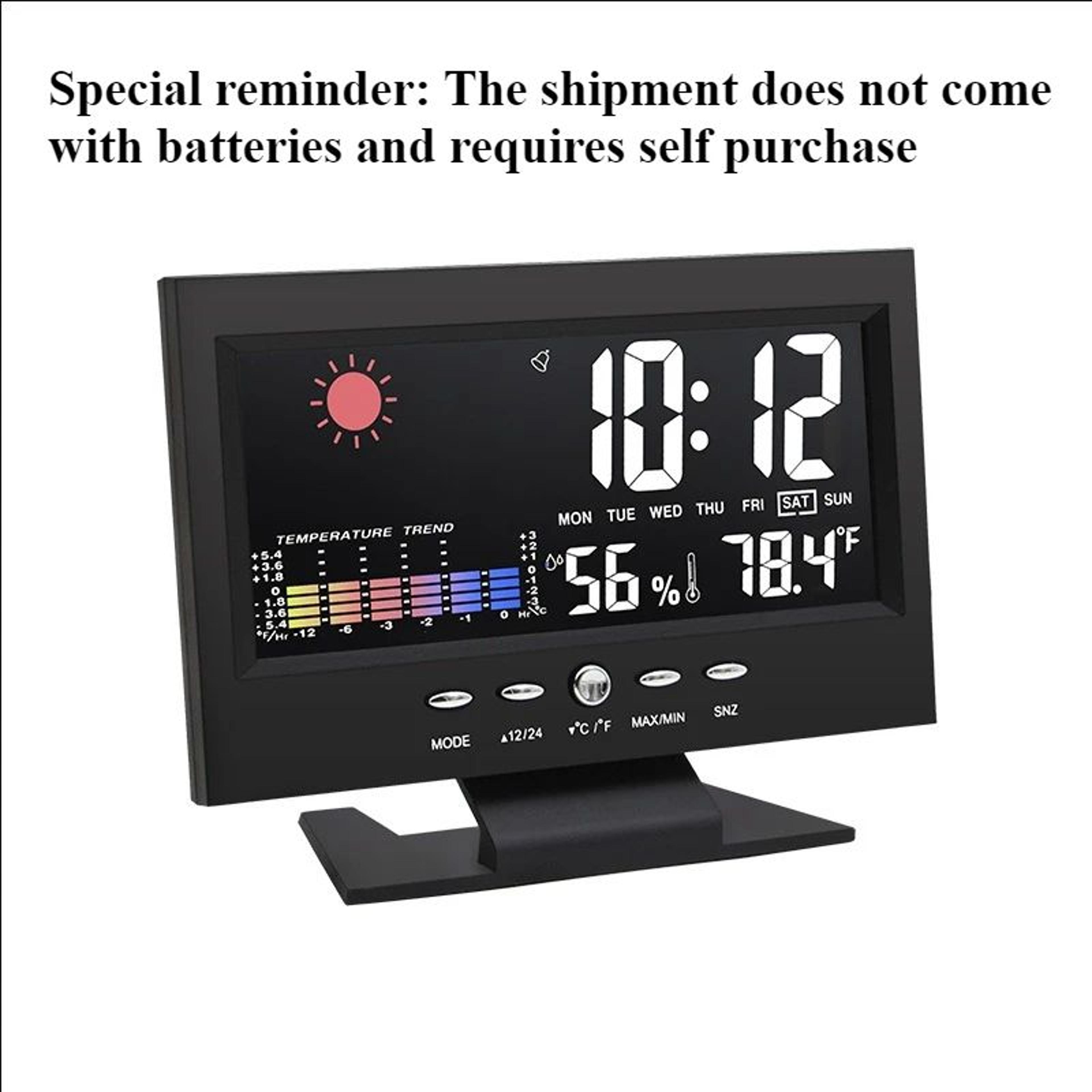 Digital Weather Station Alarm Clock  Sound Control Time Temperature Humidity Display With USB Cable 6