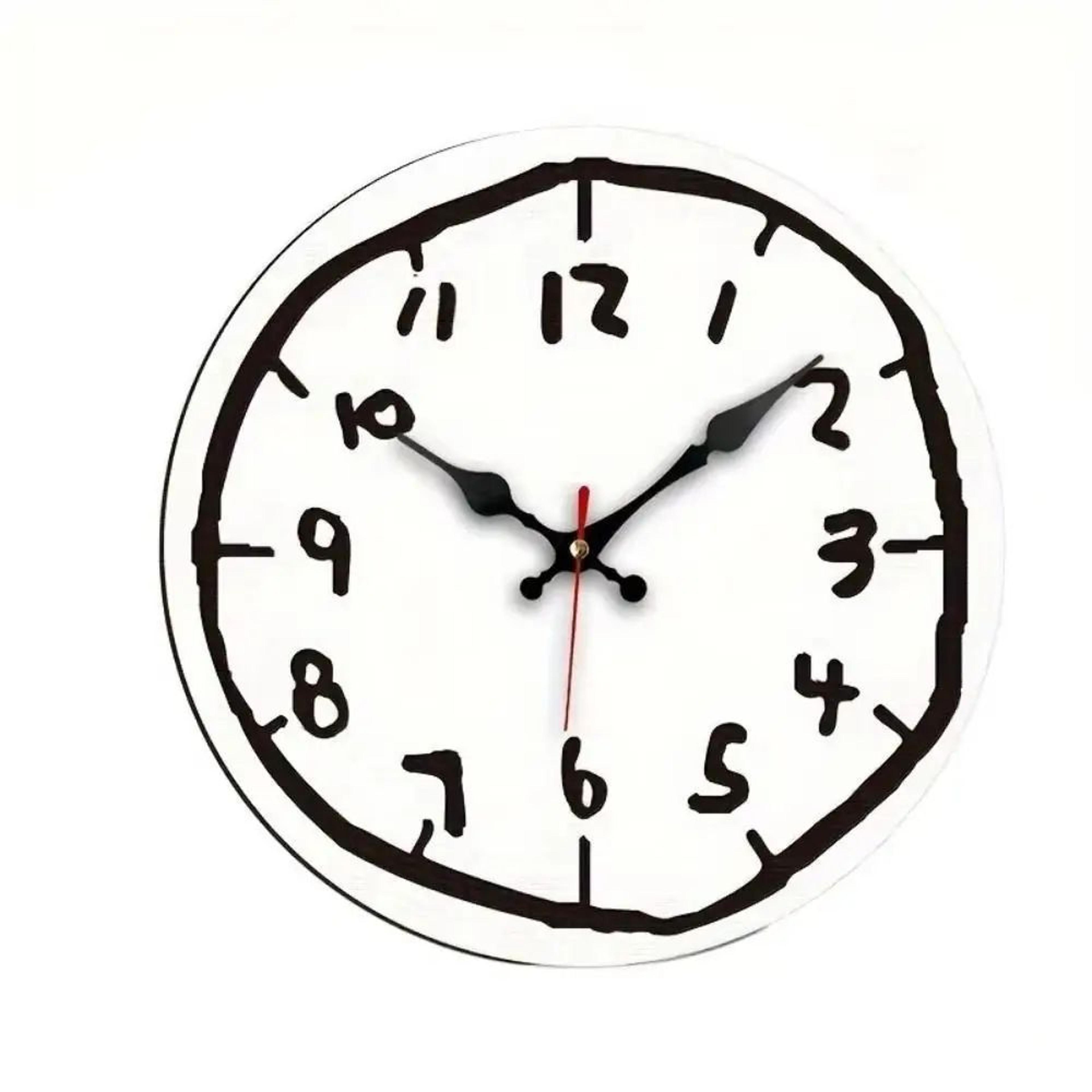 12 In Silent Graffiti Wall Clock  Modern Cartoon Number Round Hanging Clock For Bedroom Office  Liv 4