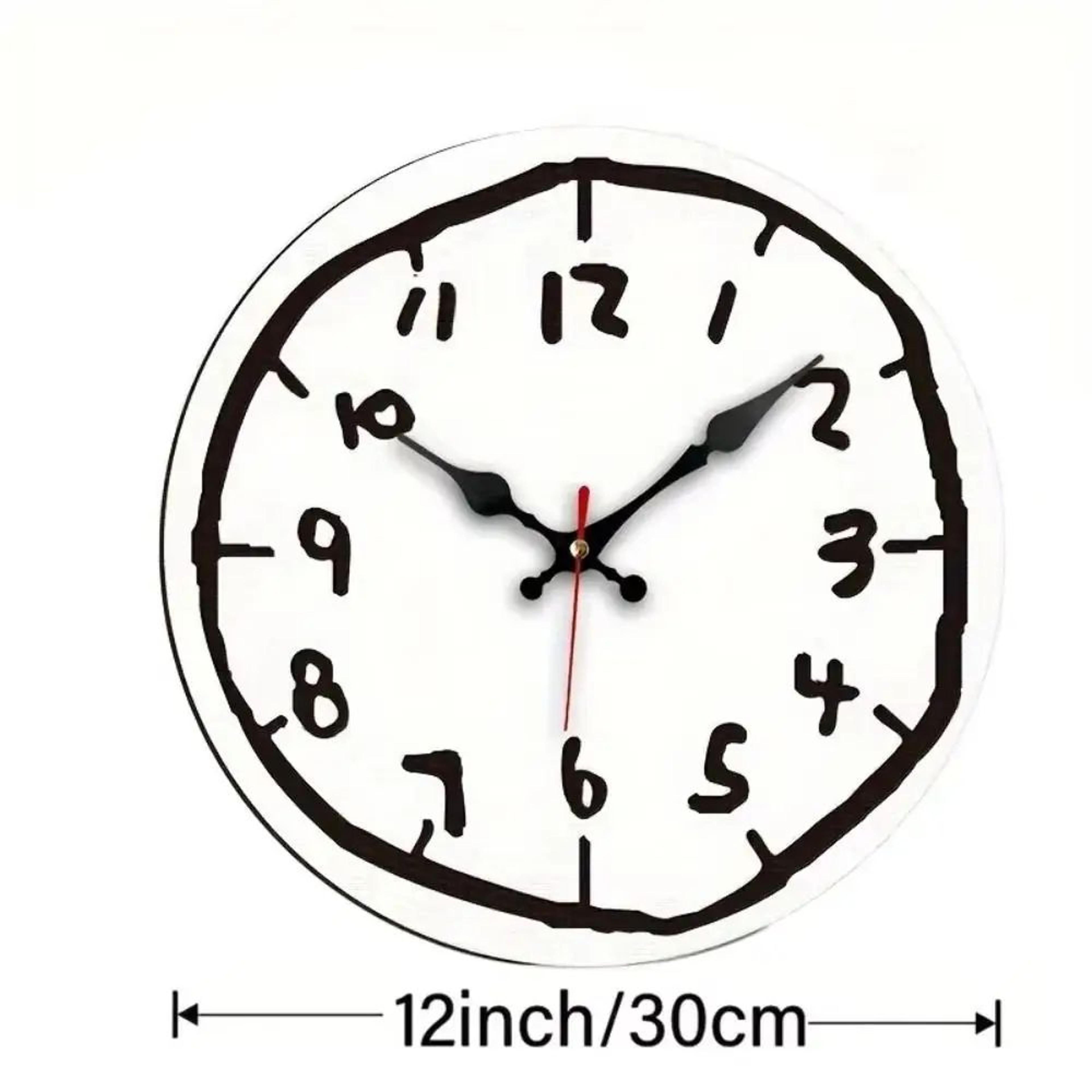 12 In Silent Graffiti Wall Clock  Modern Cartoon Number Round Hanging Clock For Bedroom Office  Liv 5