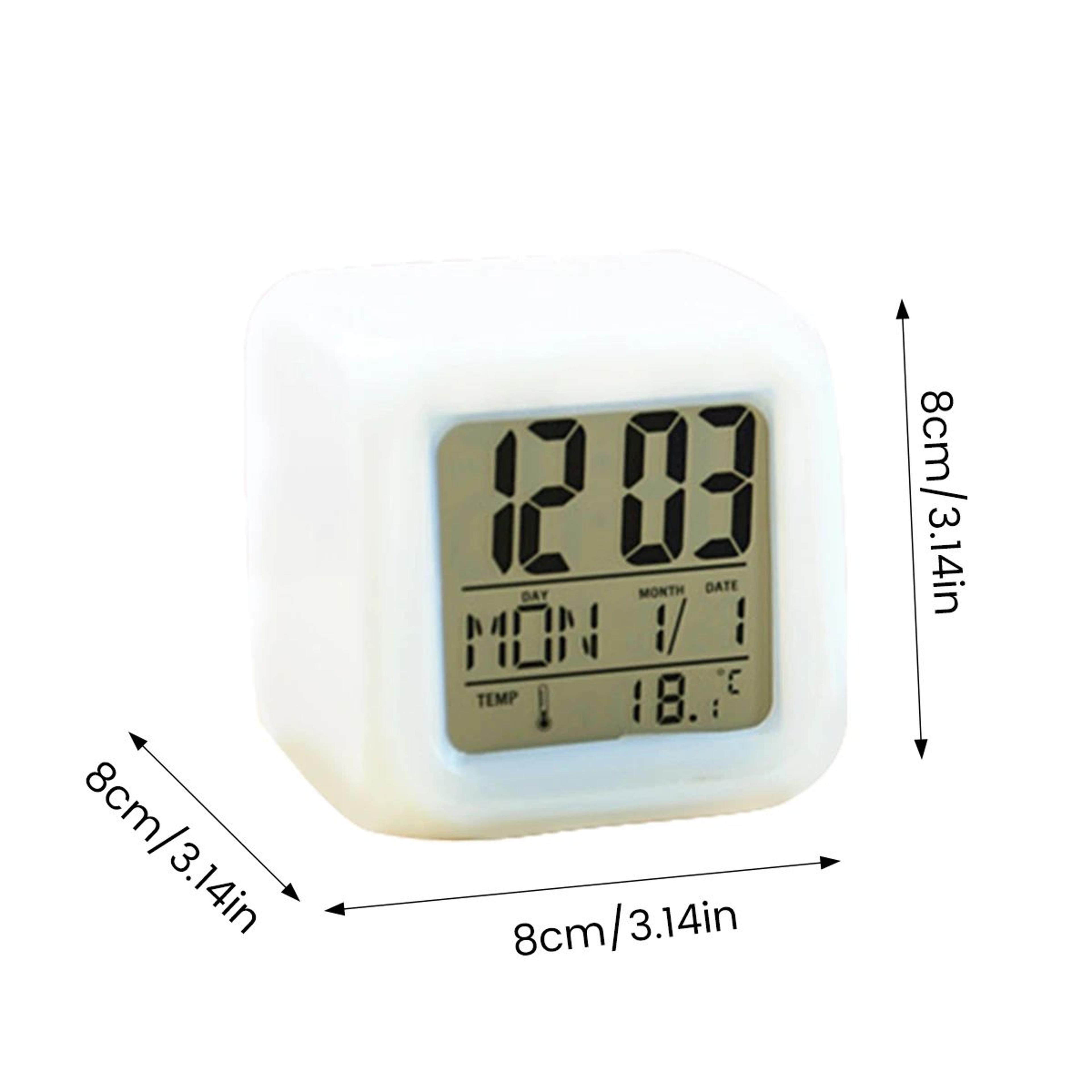 Colorful LED Digital Alarm Clock  1224H Bedside Night Light With Time Date Temperature Display For  6