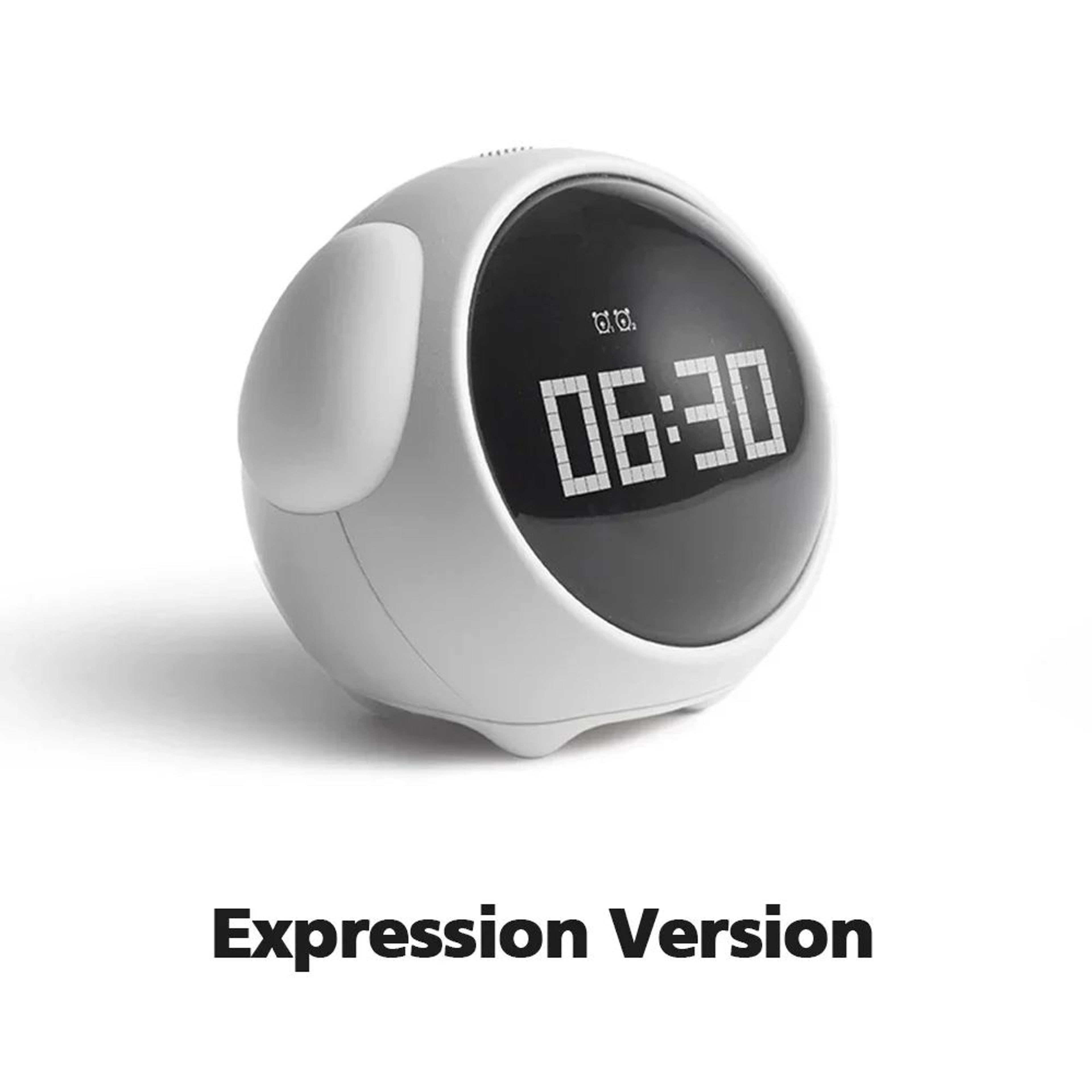 Cute Digital Alarm Clock  Rechargeable LED Night Light With Dual Alarms Snooze Emoji Display  Voice 7