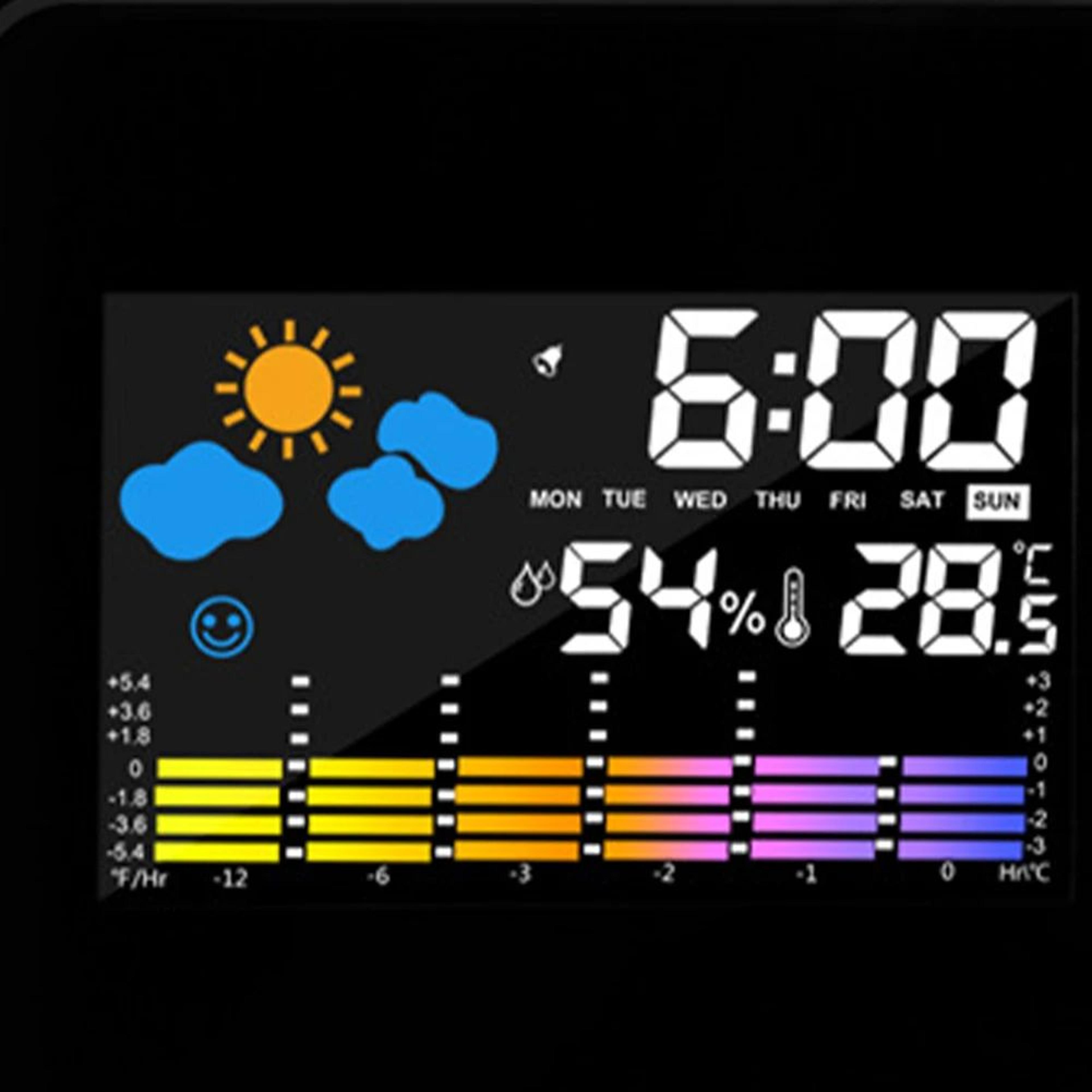 LED Projection Alarm Clock  180 Digital Time Projector With Temperature Humidity Weather Display  N 2