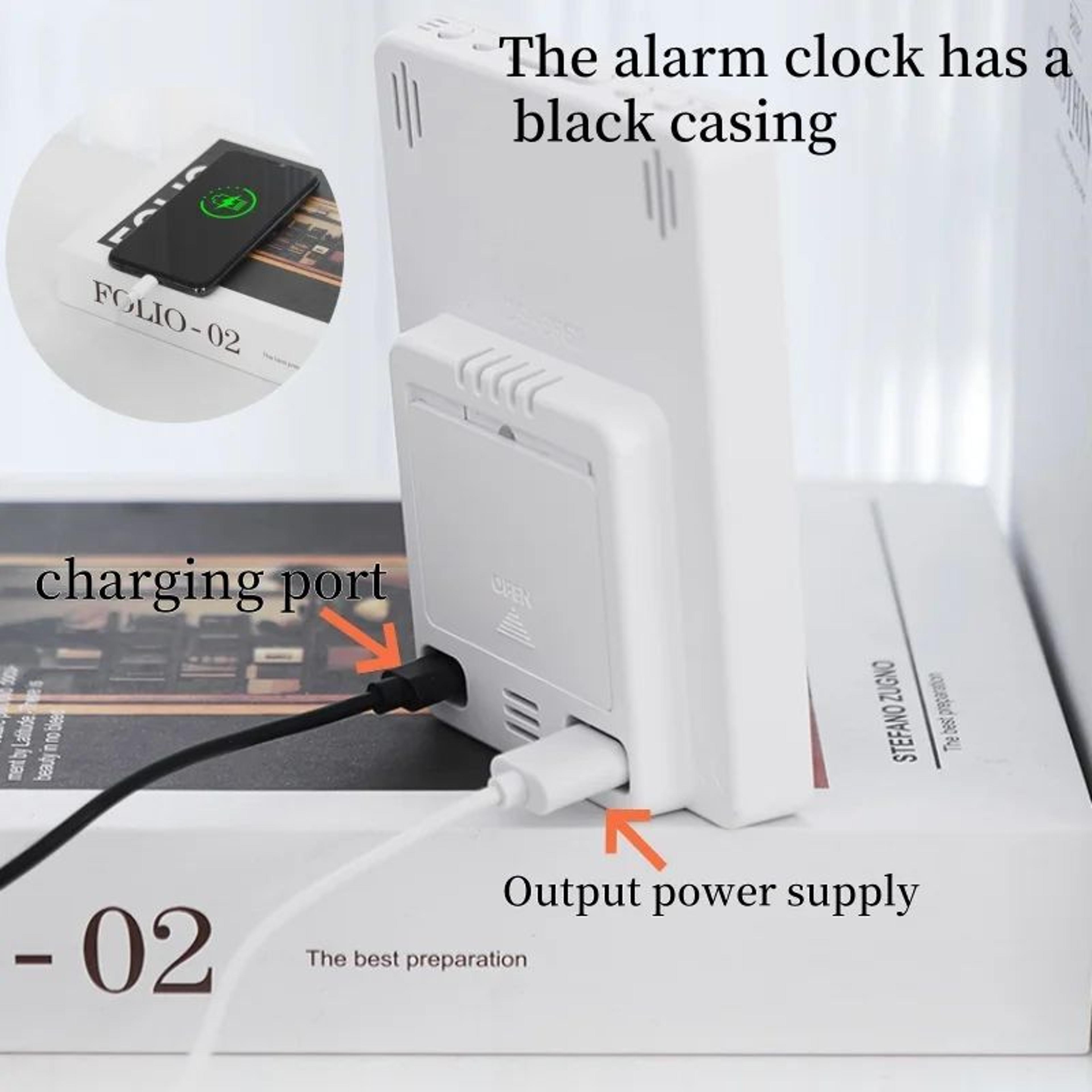 Digital LED Alarm Clock  Dimmable Wall  Table Clock With Temperature Humidity Display USB Charging  3