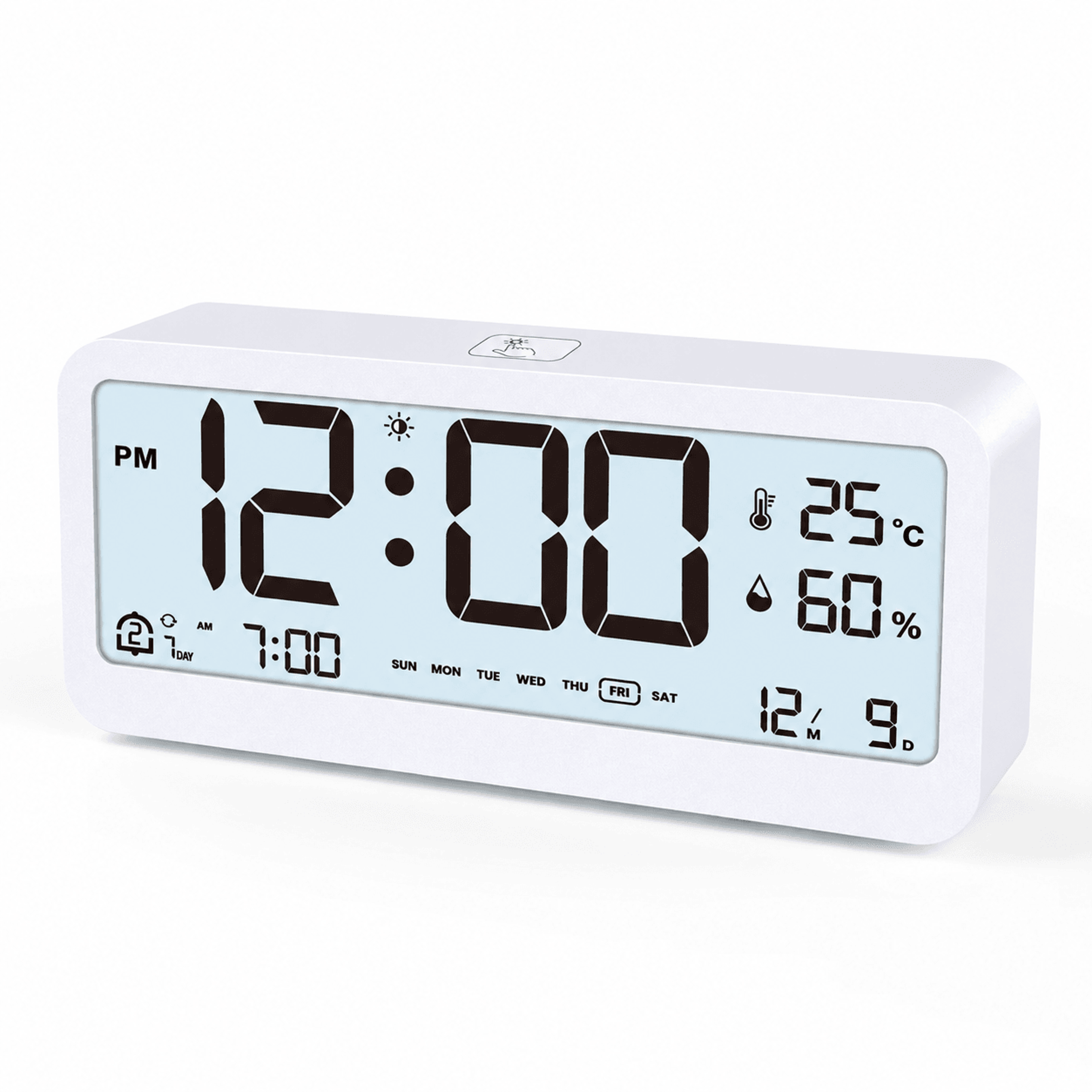 multifunctional digital alarm clock – adjustable led display with temperature, humidity monitor & dual display modes