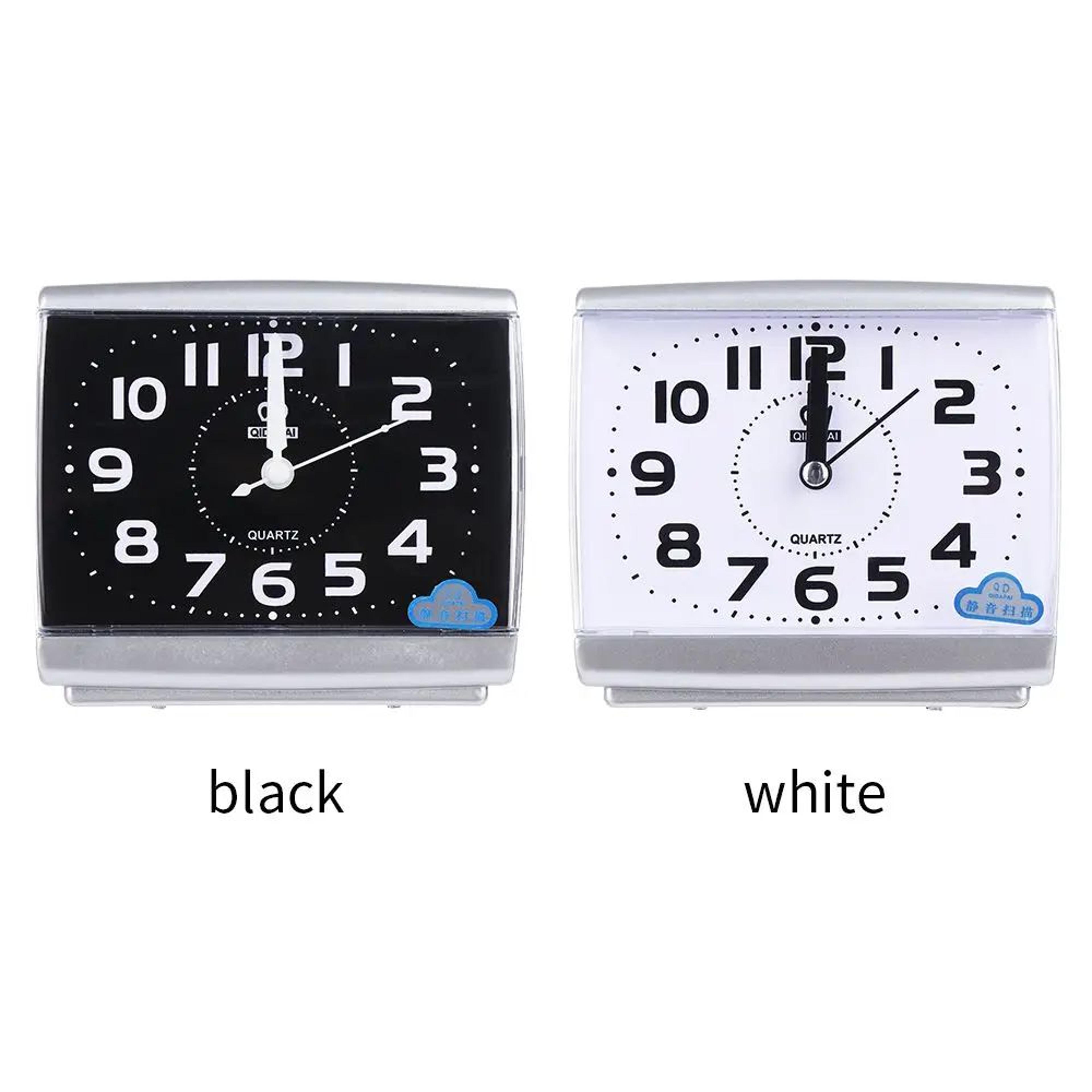 Large Number Quartz Alarm Clock  Compact Bedside Table Clock For Bedroom Desk Shelf Home Decor Whit 4