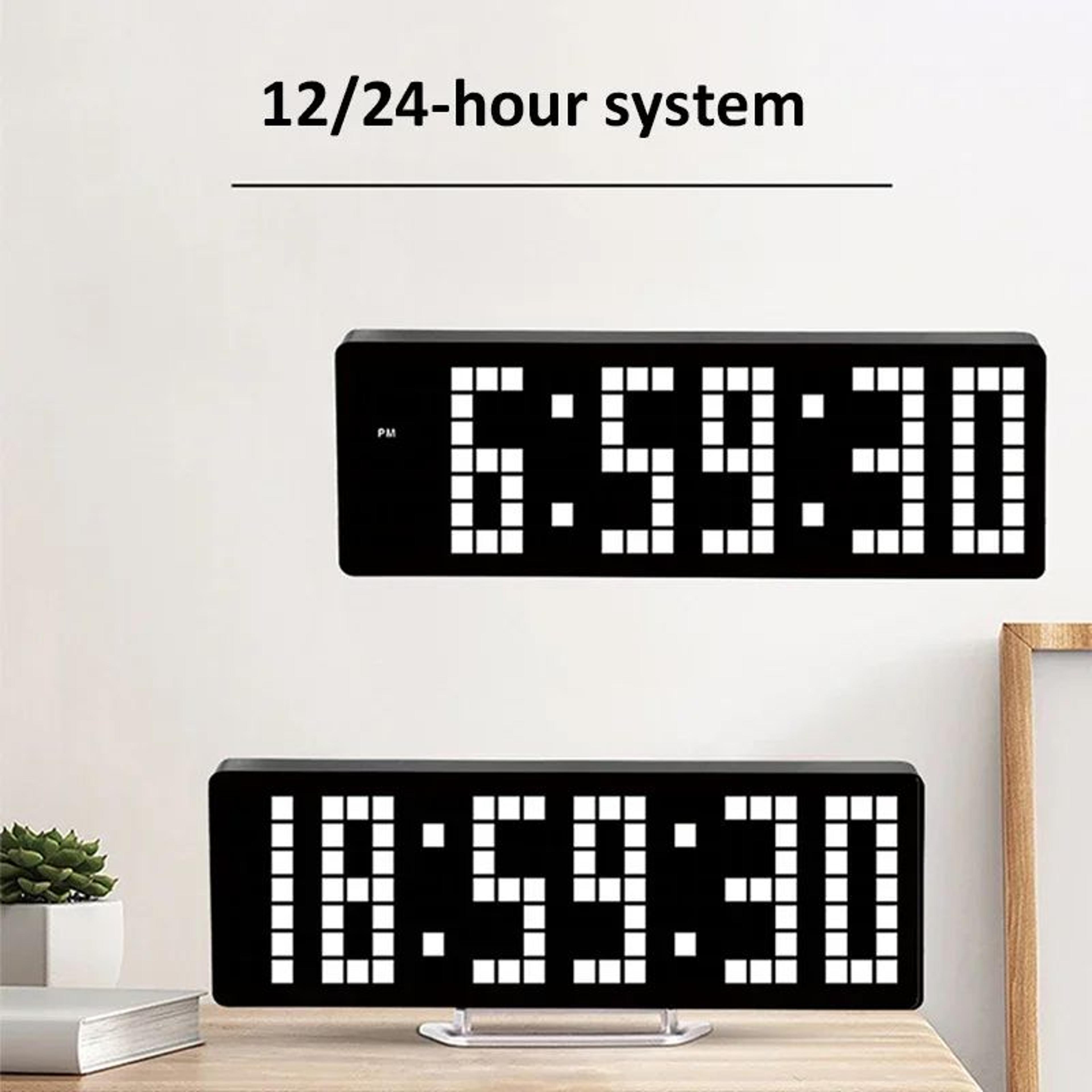 13 In Pixel LED Digital Wall Clock  Remote Control Countdown Stopwatch Timer With 1224 Hr For Home  2