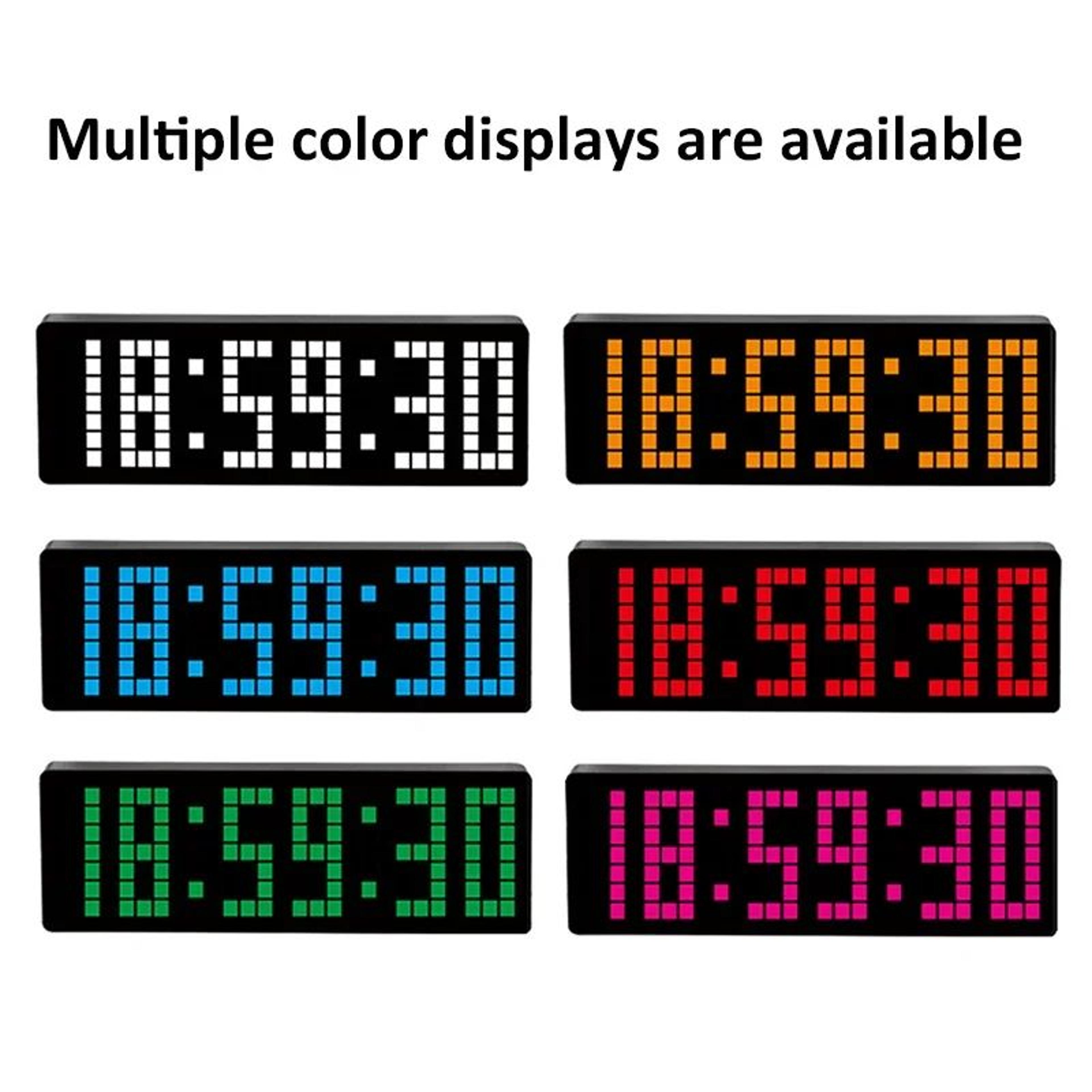 13 In Pixel LED Digital Wall Clock  Remote Control Countdown Stopwatch Timer With 1224 Hr For Home  5