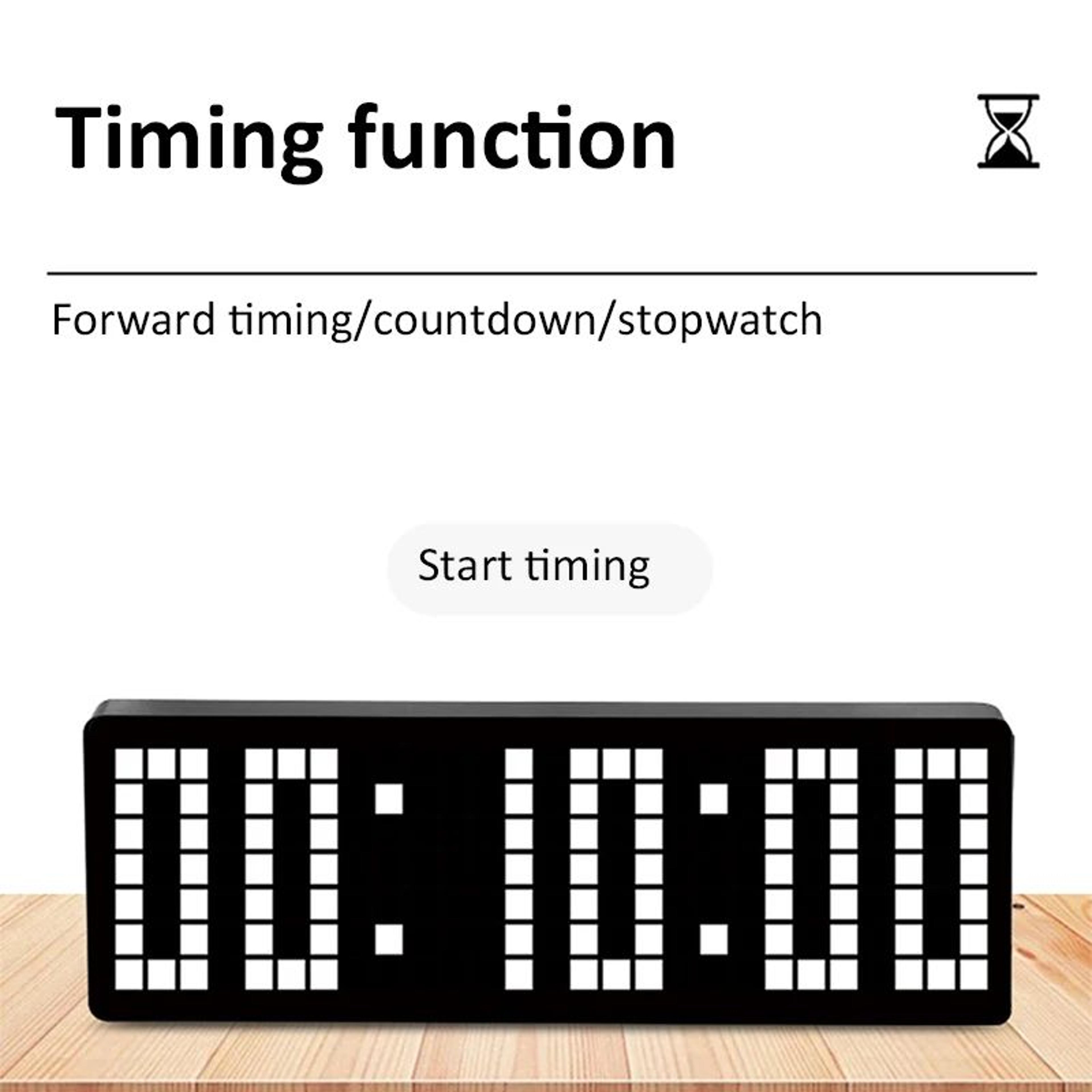 13 In Pixel LED Digital Wall Clock  Remote Control Countdown Stopwatch Timer With 1224 Hr For Home  1