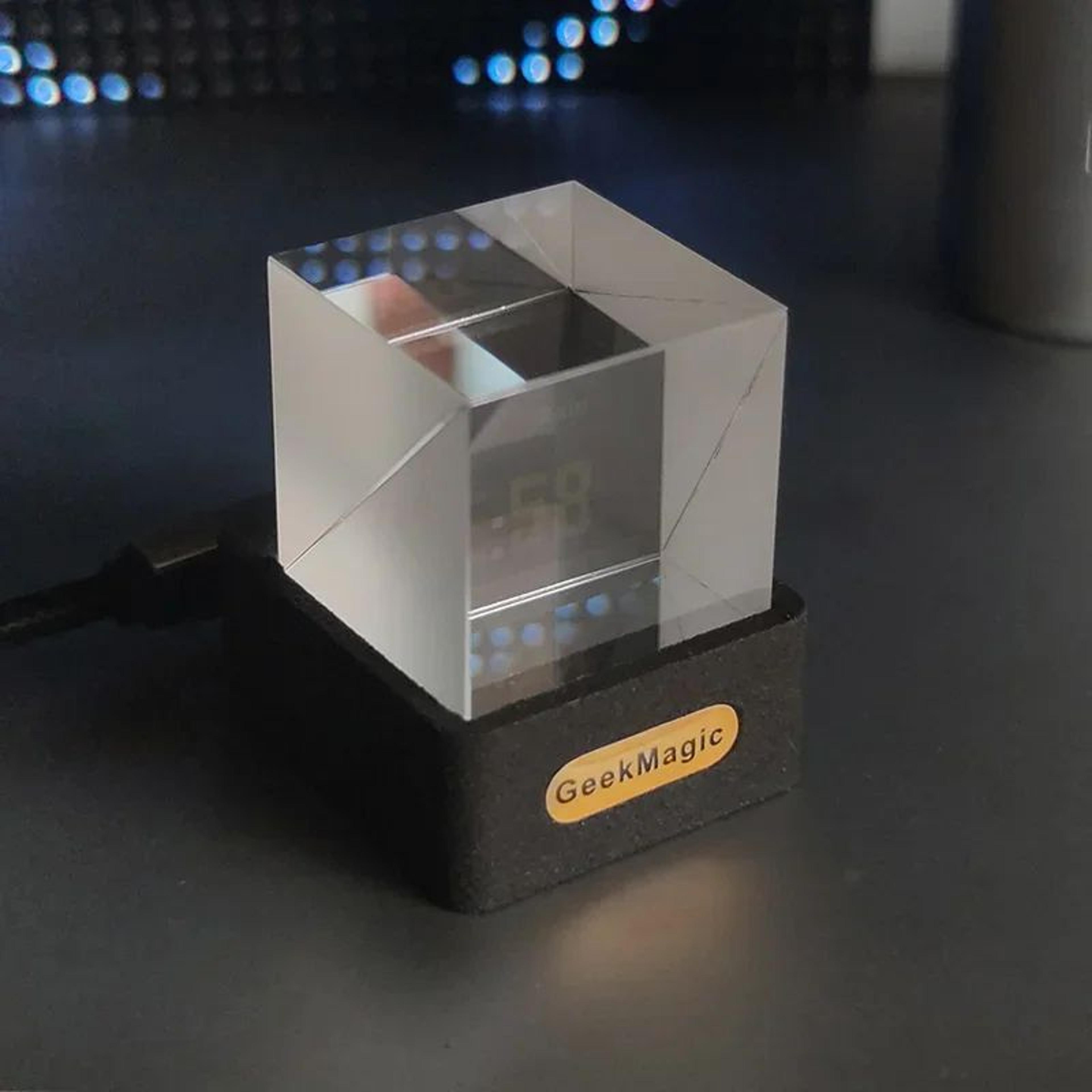 Smart Crystal Cube Weather Station  Mini Digital Desktop Clock With WiFi Forecast GIF Animations  P 6