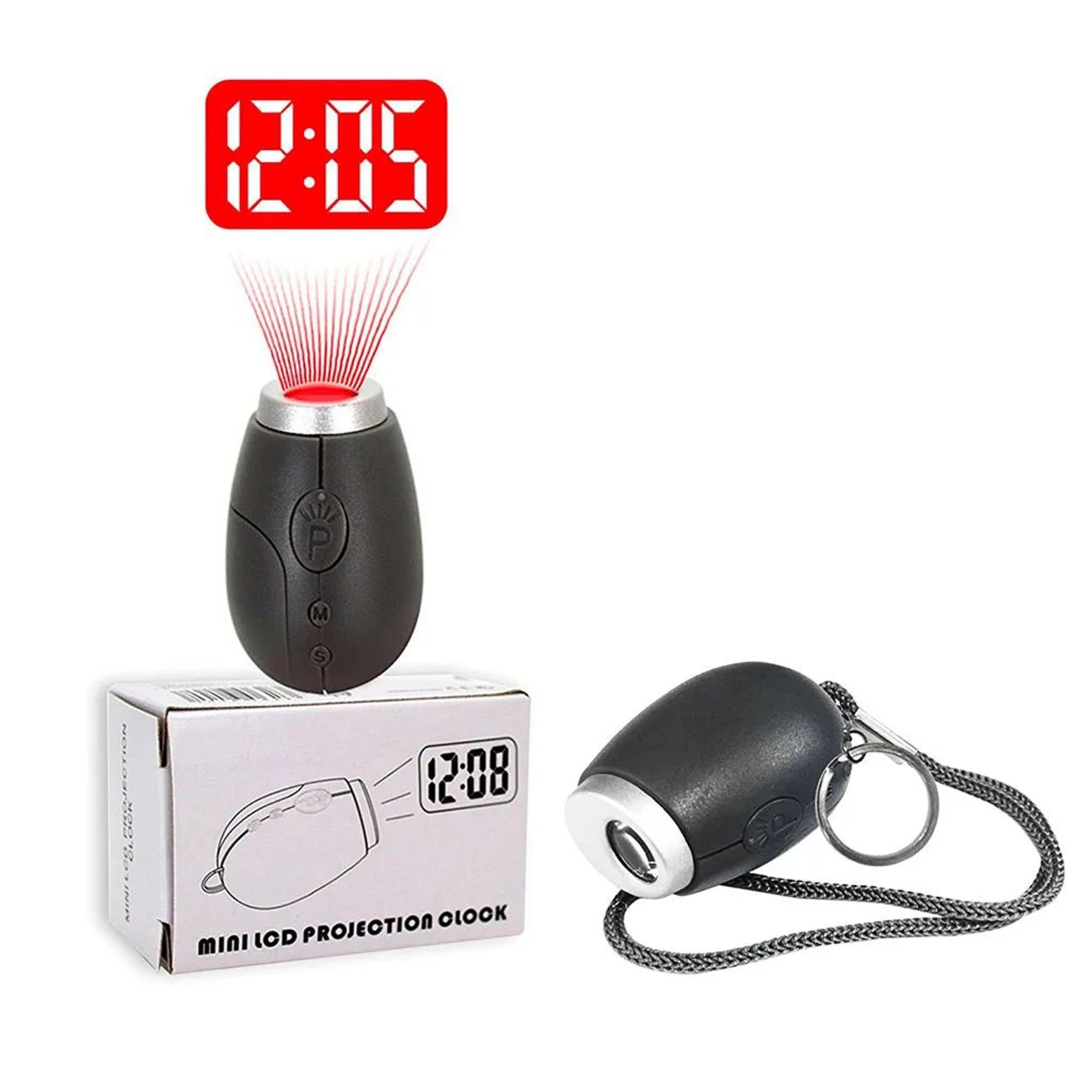 Mini LED Projection Digital Clock  Portable Ceiling Wall Time  Date Display Keychain Lamp For Kids  2