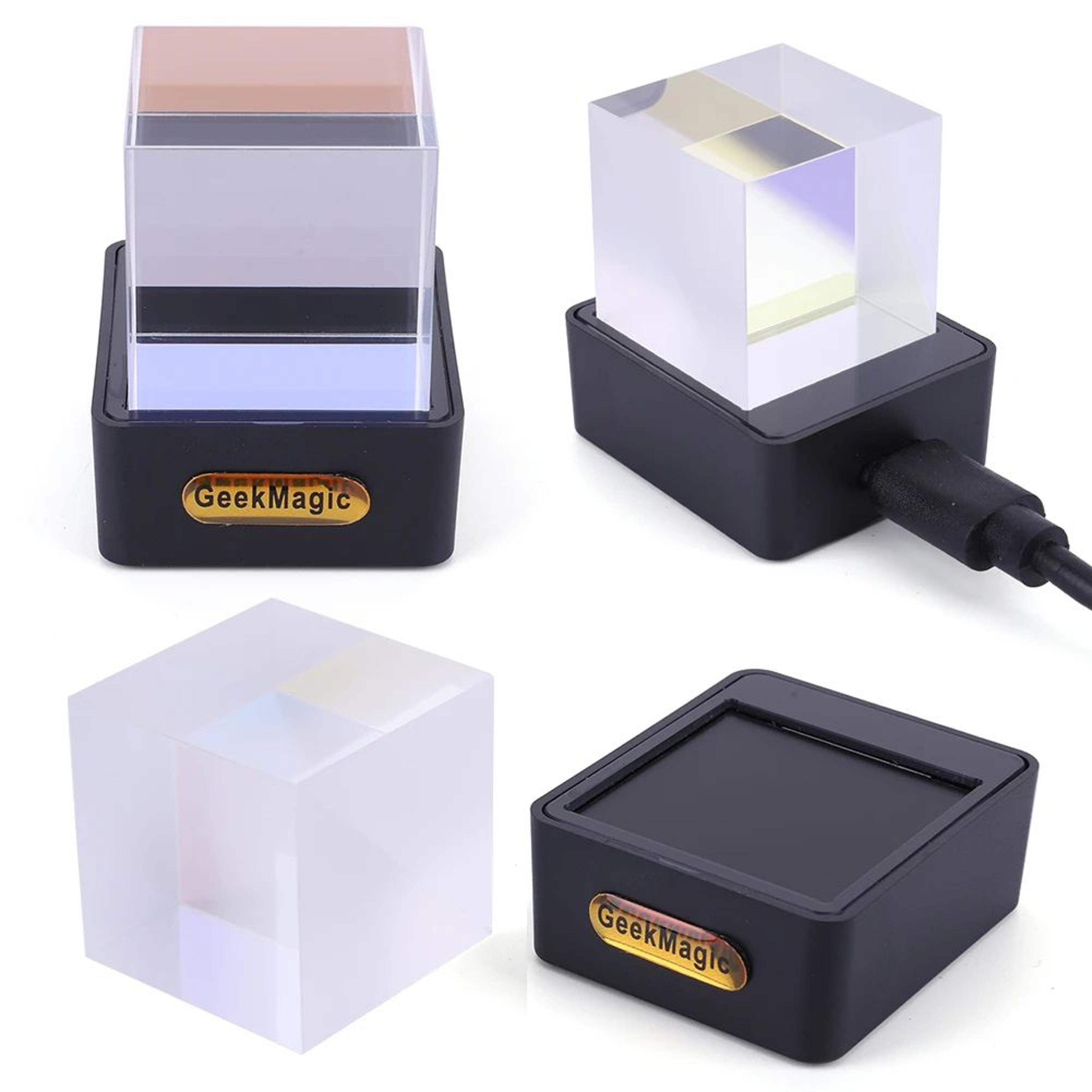 GeekMagic GIFTV Crystal Cube Smart Display  Mini Digital Clock With Weather Holographic GIF Animati 4