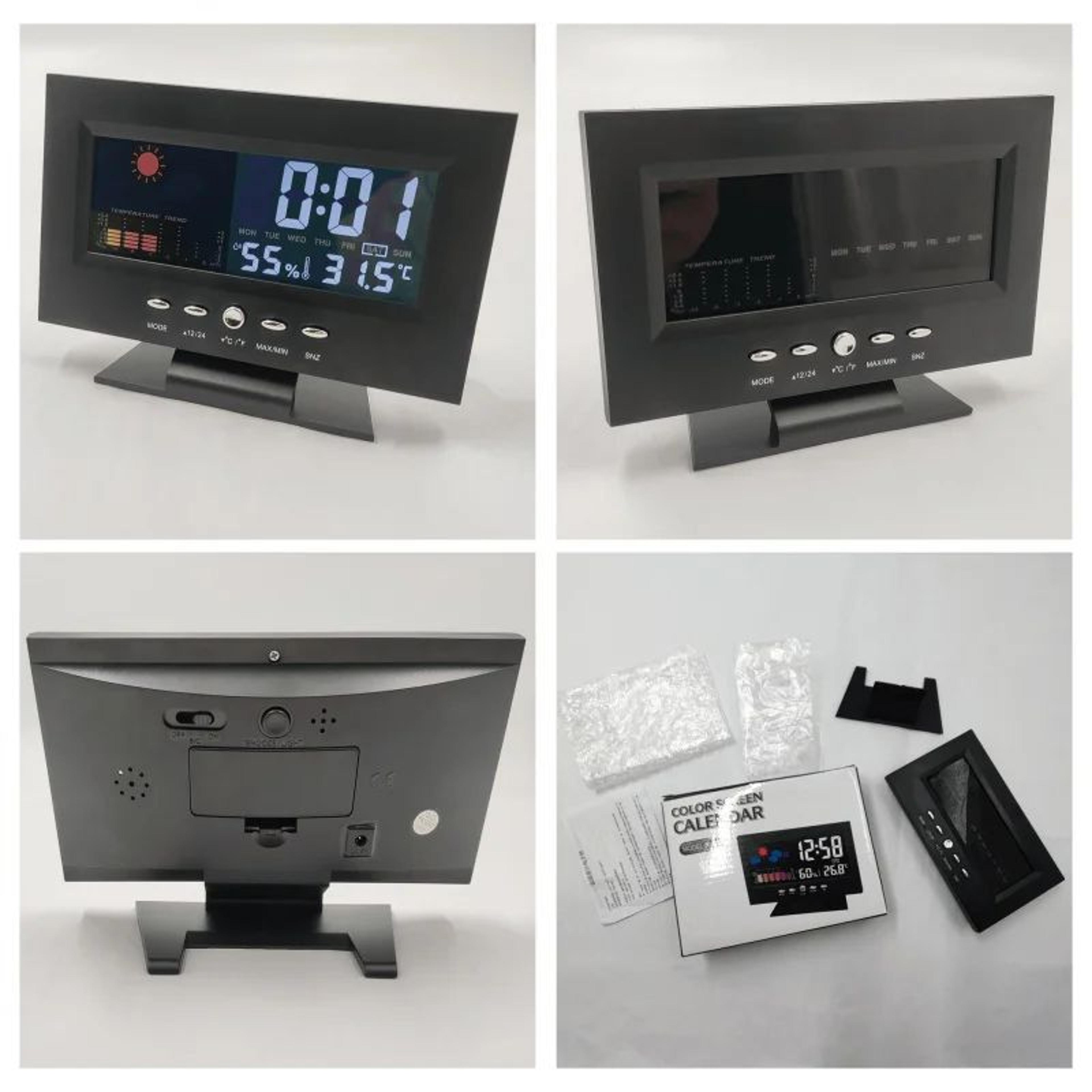 Digital Weather Station Clock  LCD Thermometer Hygrometer With Temperature Humidity Meter Calendar  5