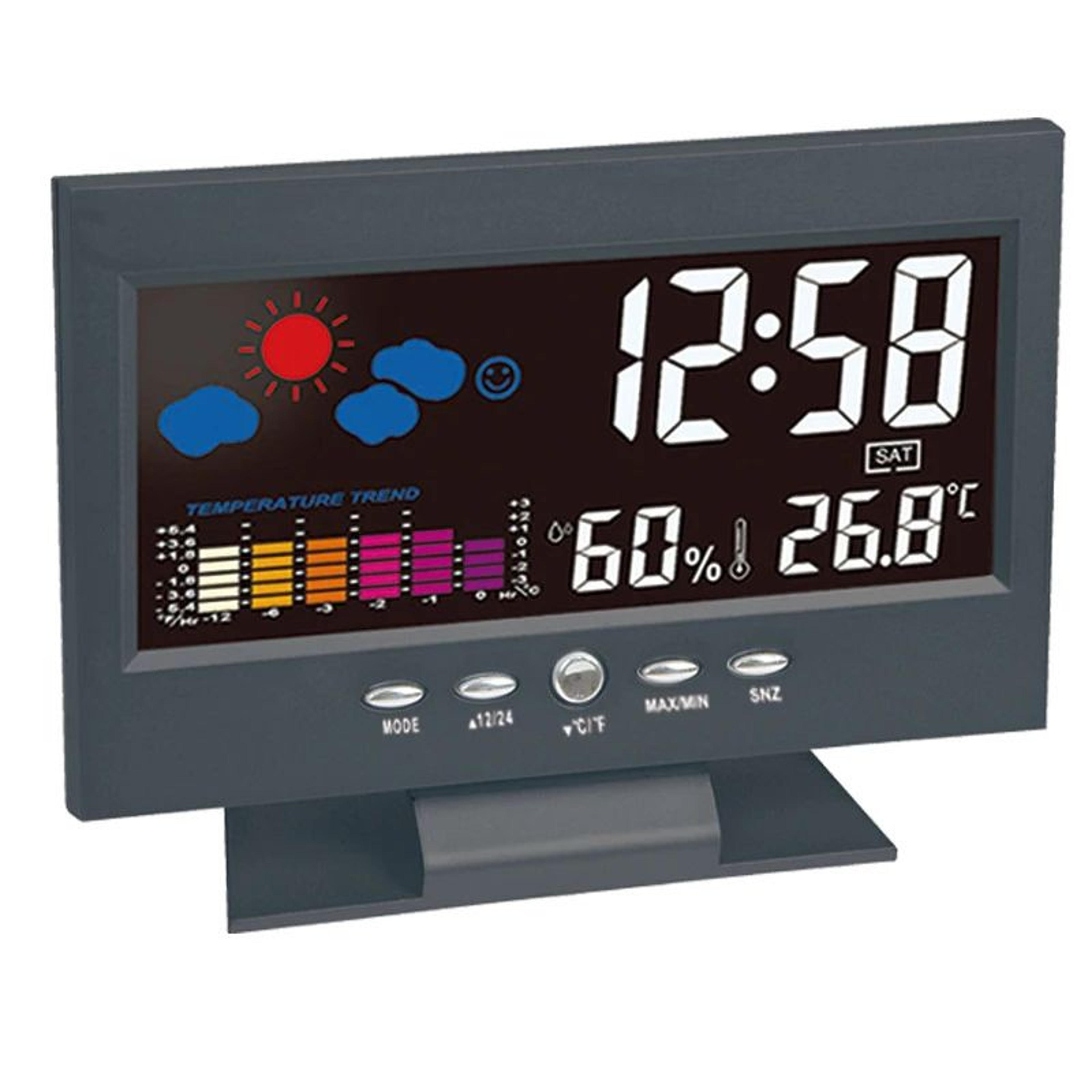 Digital Weather Station Clock  LCD Thermometer Hygrometer With Temperature Humidity Meter Calendar  2