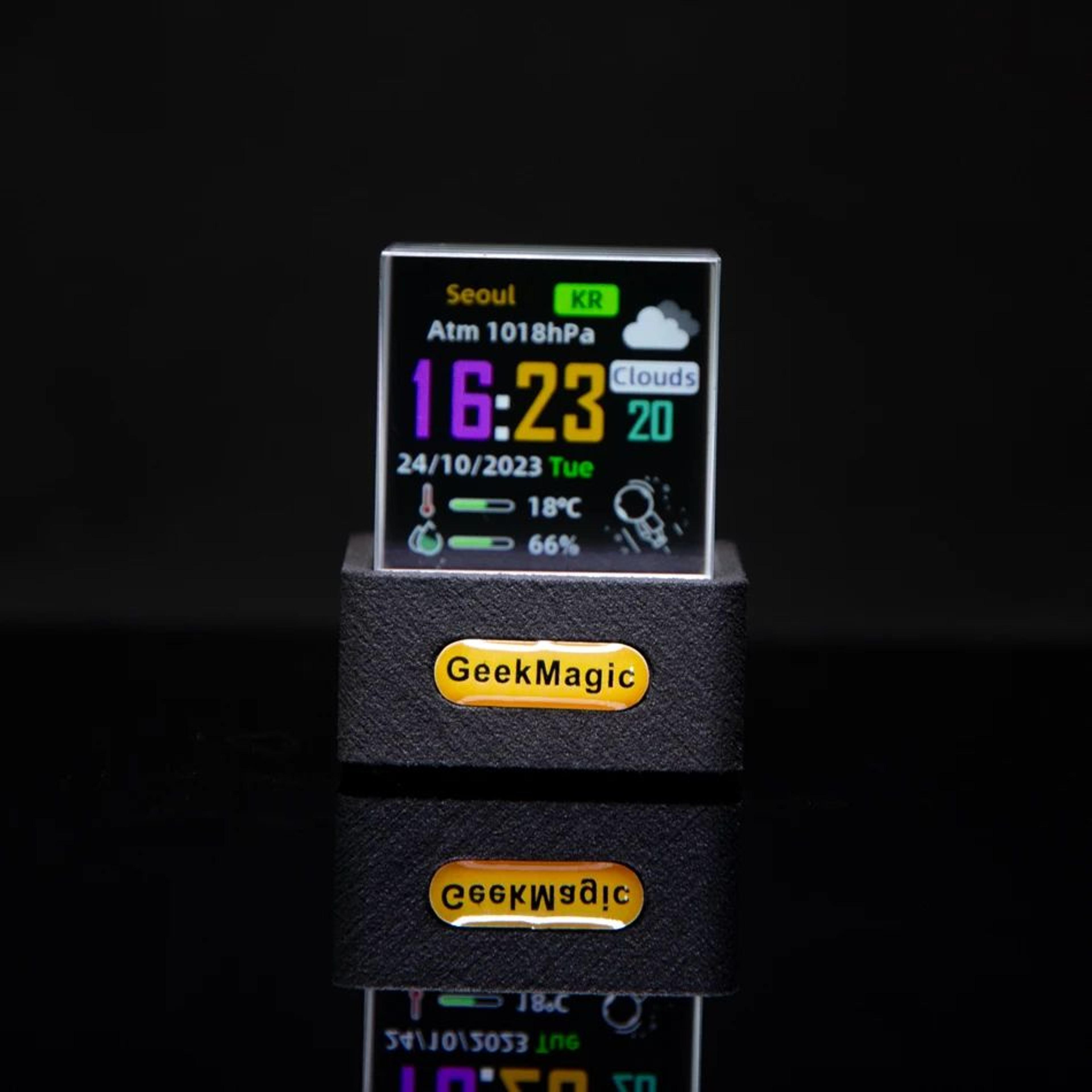 GeekMagic GIFTV Crystal Weather Station  Mini Holographic Digital Clock With WiFi Weather Display   1