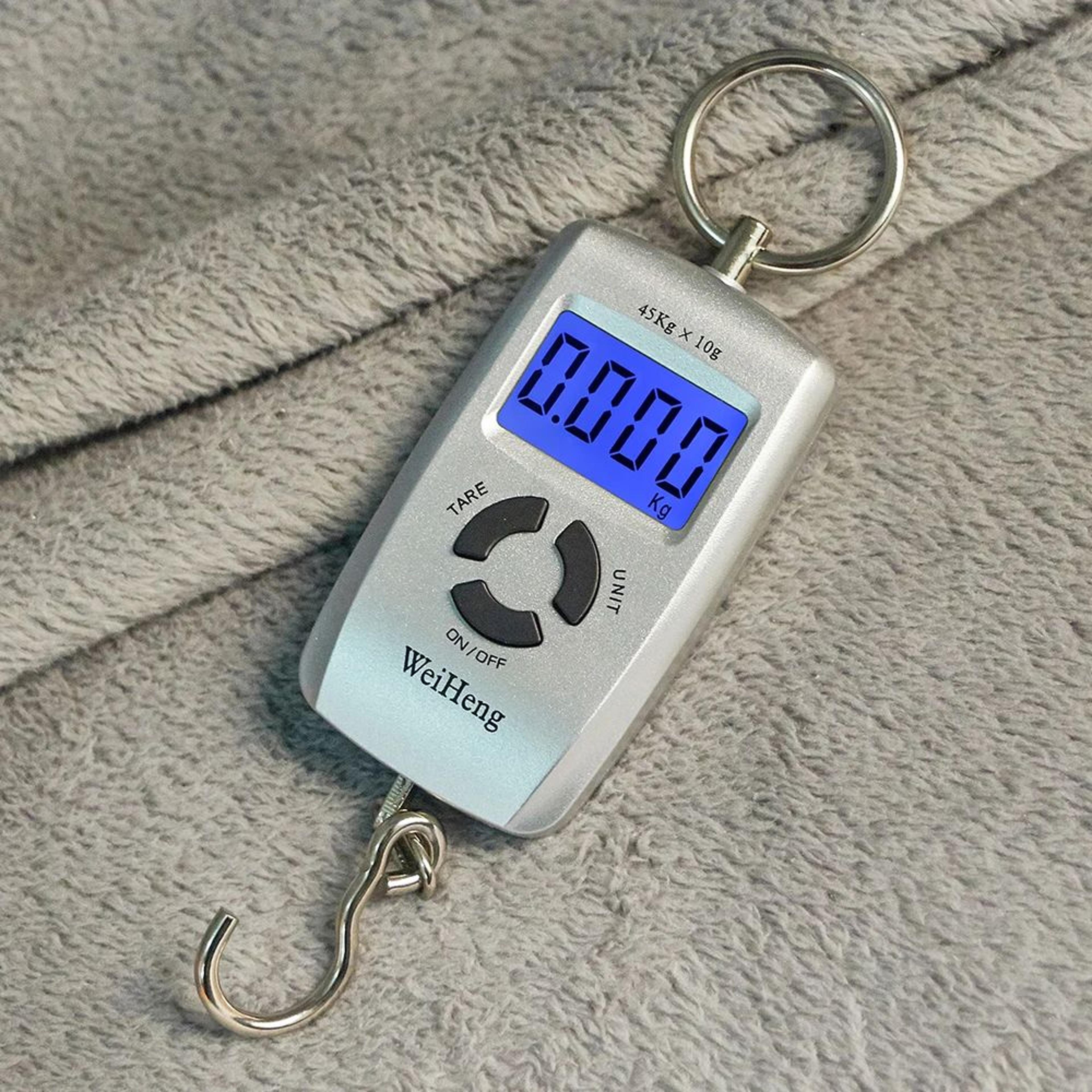 mini digital hanging scale – 99 lb portable lcd luggage fish hook weight scale with tare for travel fishing
