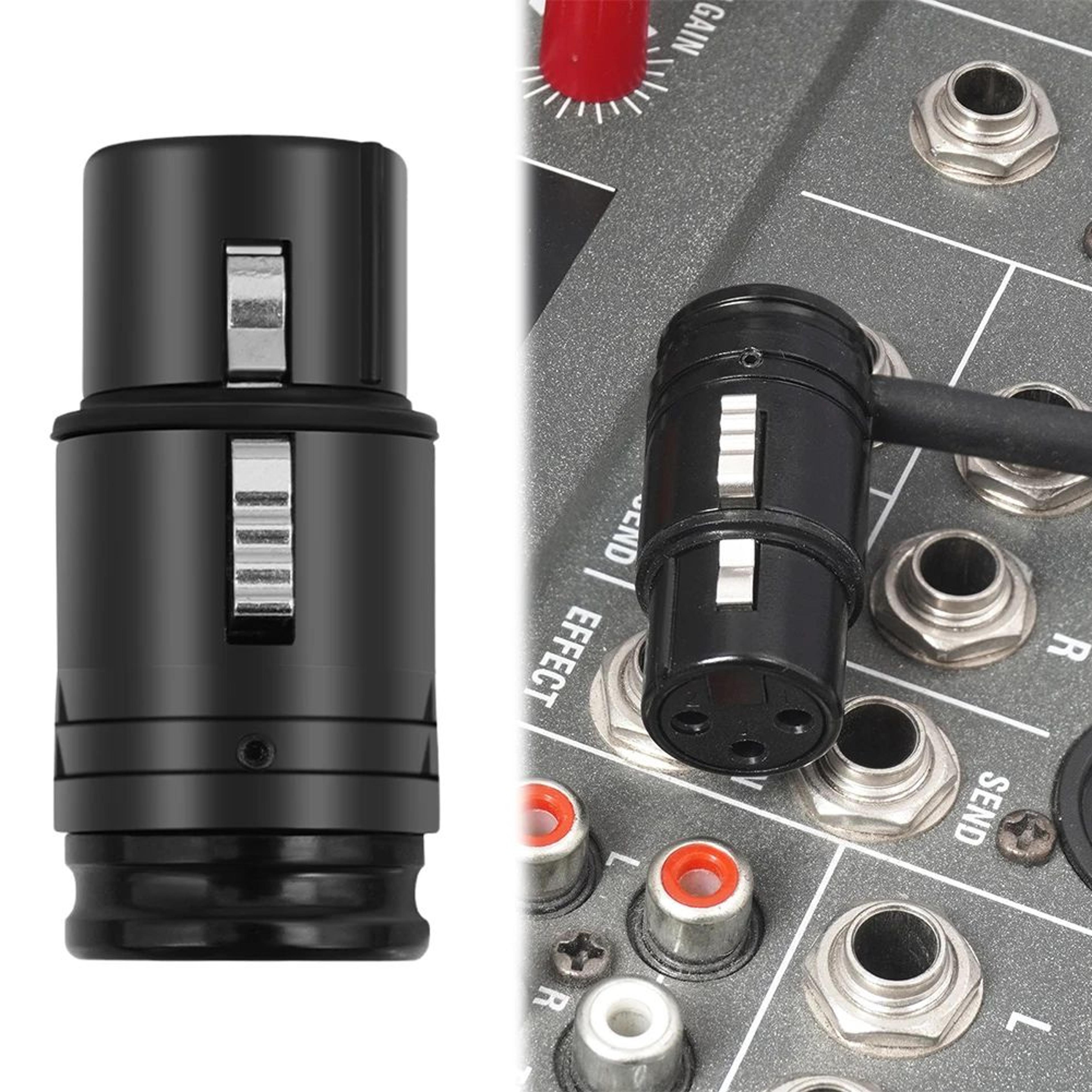90° right angle xlr microphone solder adapter – 3-pin male or female compact audio connector for mics mixers speakers
