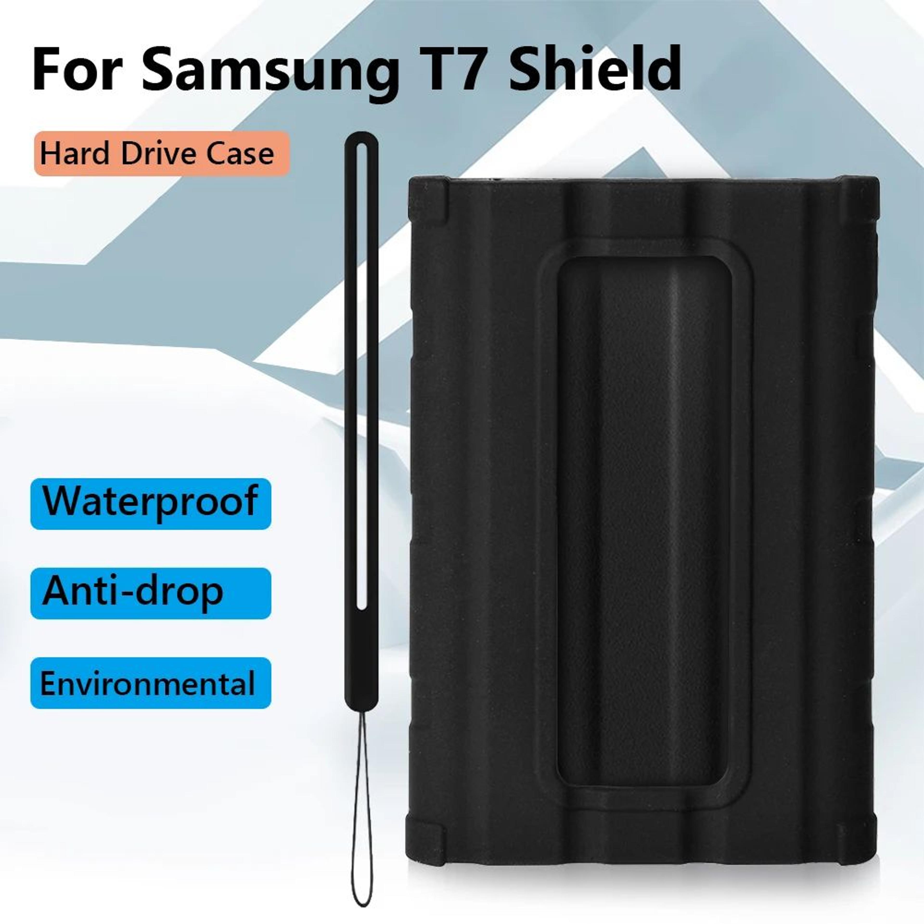 silicone ssd protective case – waterproof shock-resistant cover with lanyard for samsung t7 shield portable drive