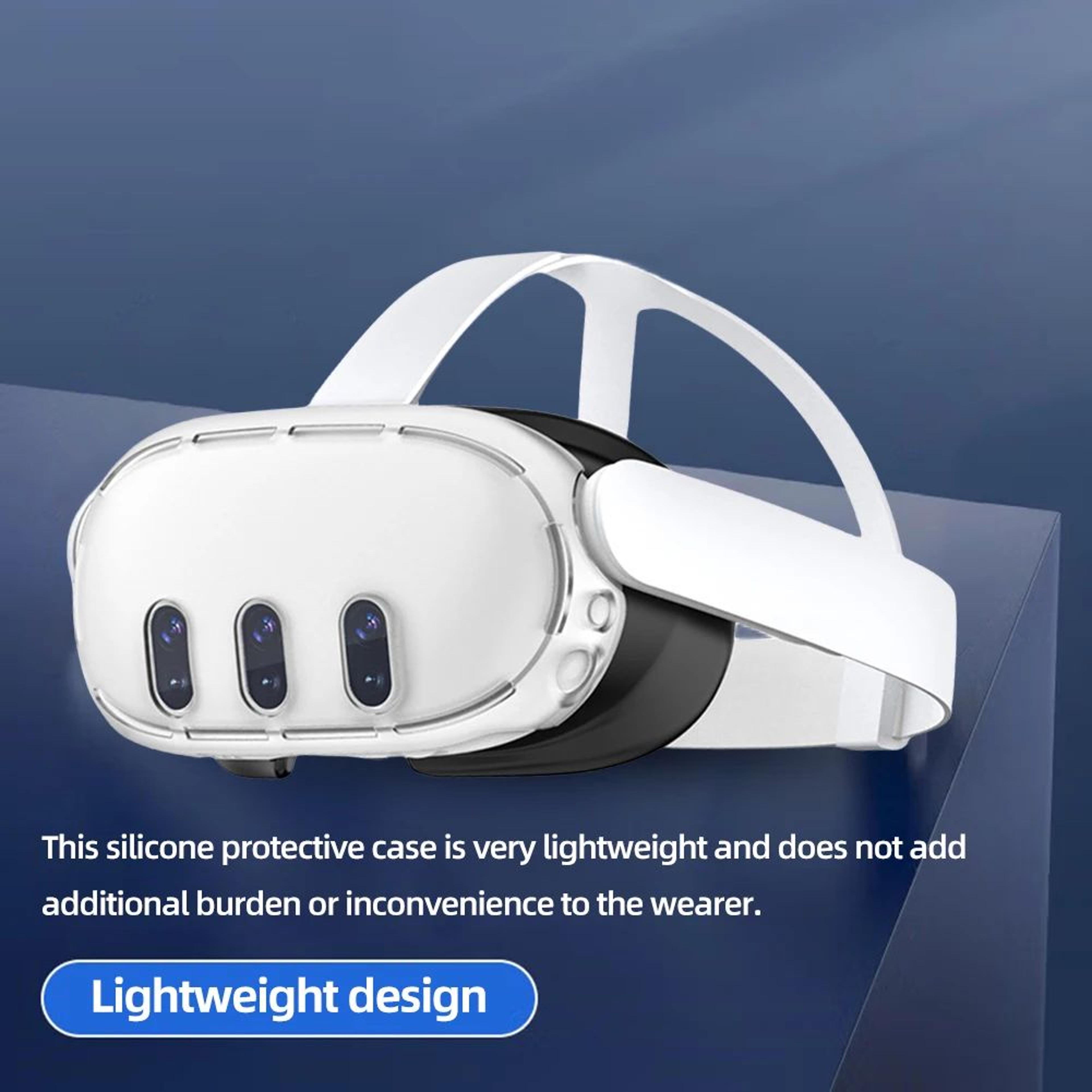 silicone vr headset protective cover – anti-shock front face shell protector with precision cutouts for quest 3