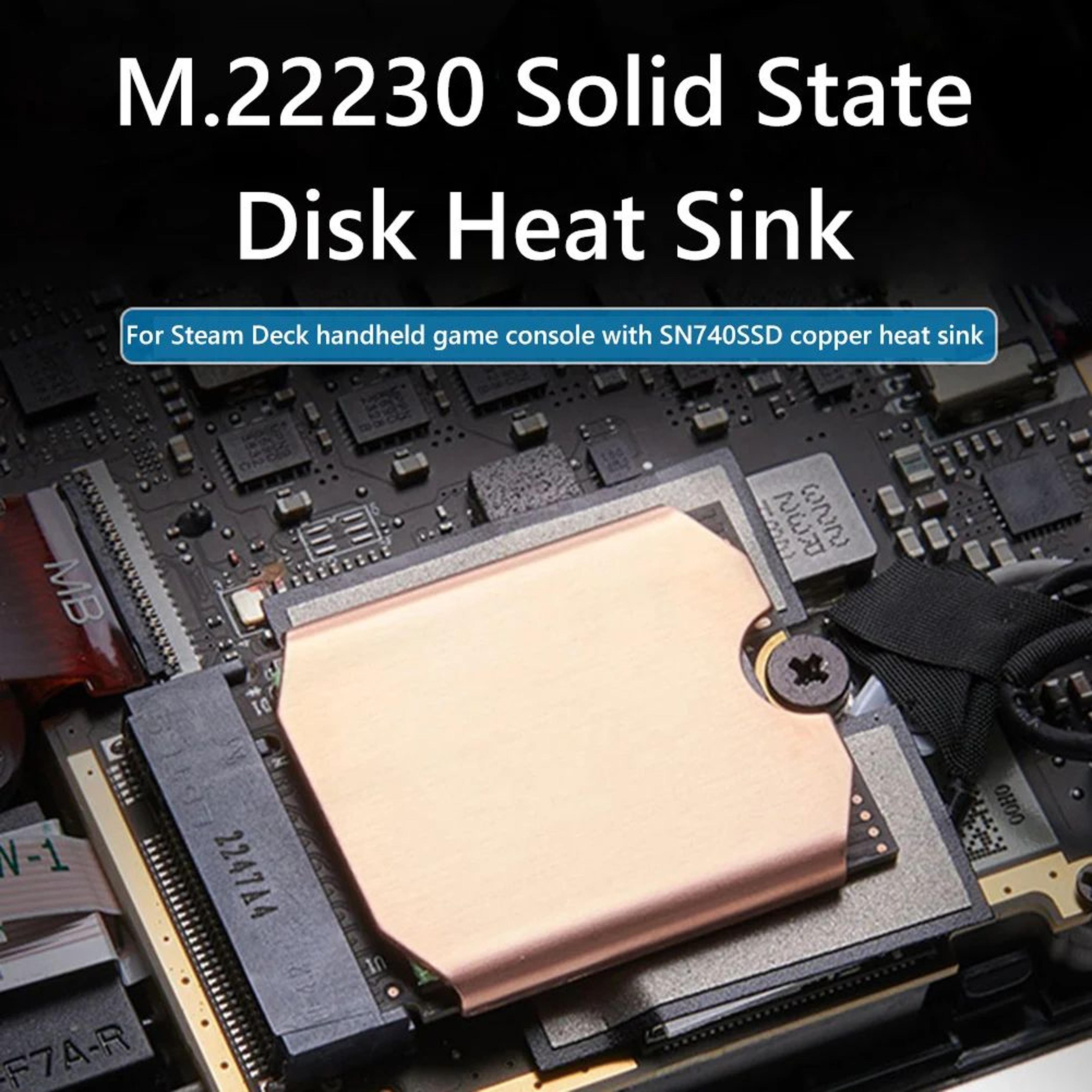 m.2 2230 ssd copper heatsink kit – thermal cooling radiator with silicone pad for steam deck sn740 solid state drive