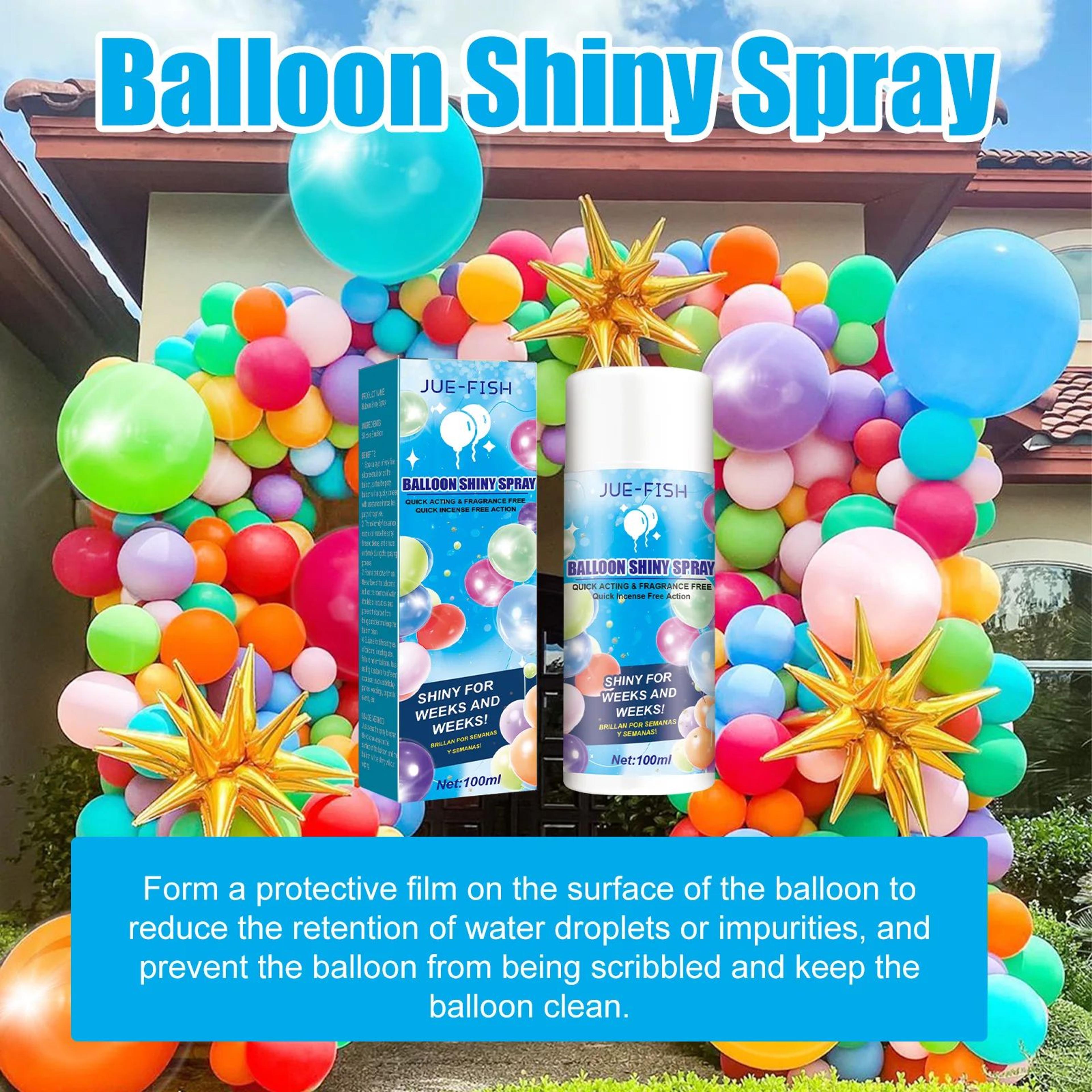 balloon high gloss shine spray – 3.38 fl oz anti-fade brightener polish for latex balloons, arches & party decor