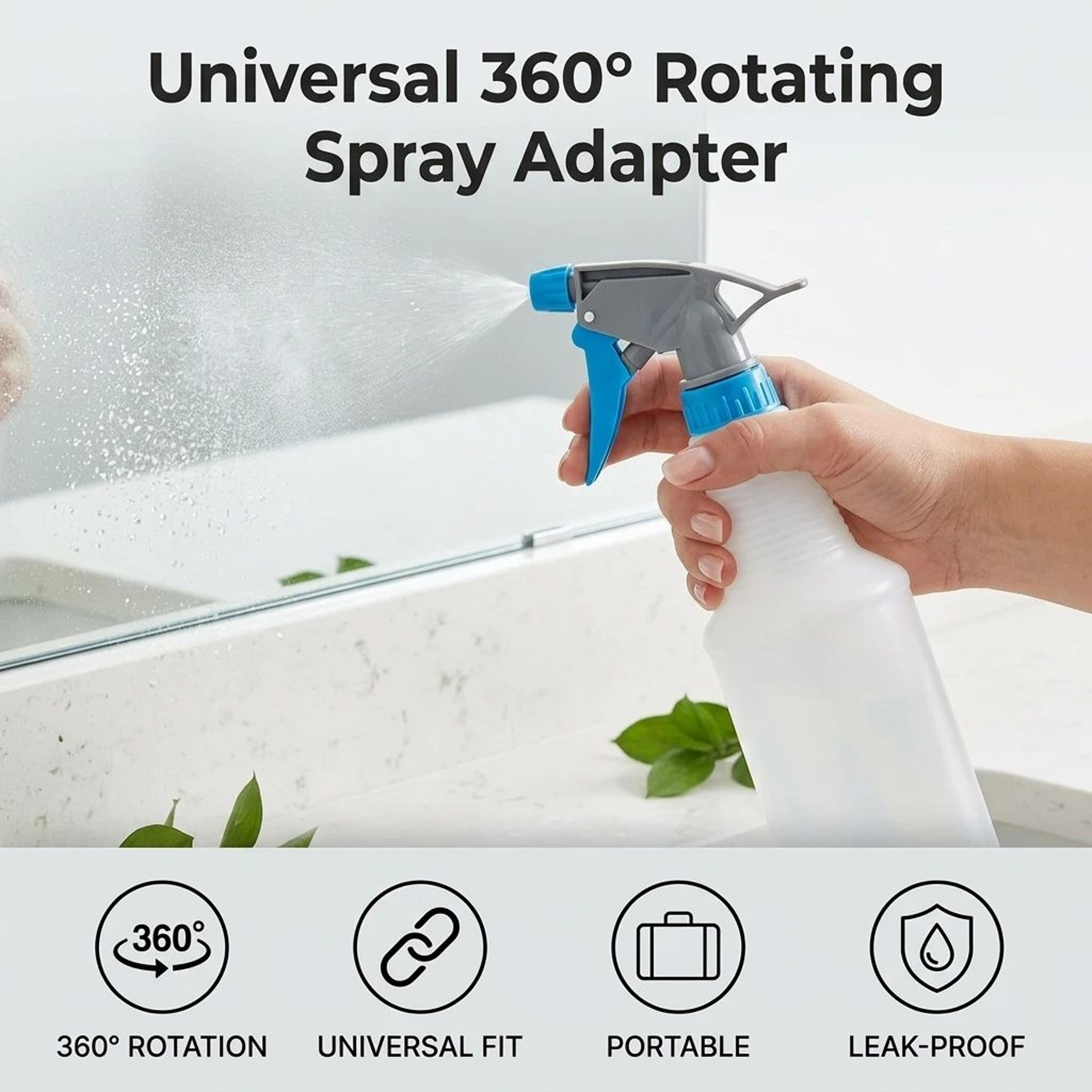 360° rotating spray bottle adapter – universal leakproof conversion connector for cleaning, skincare & travel