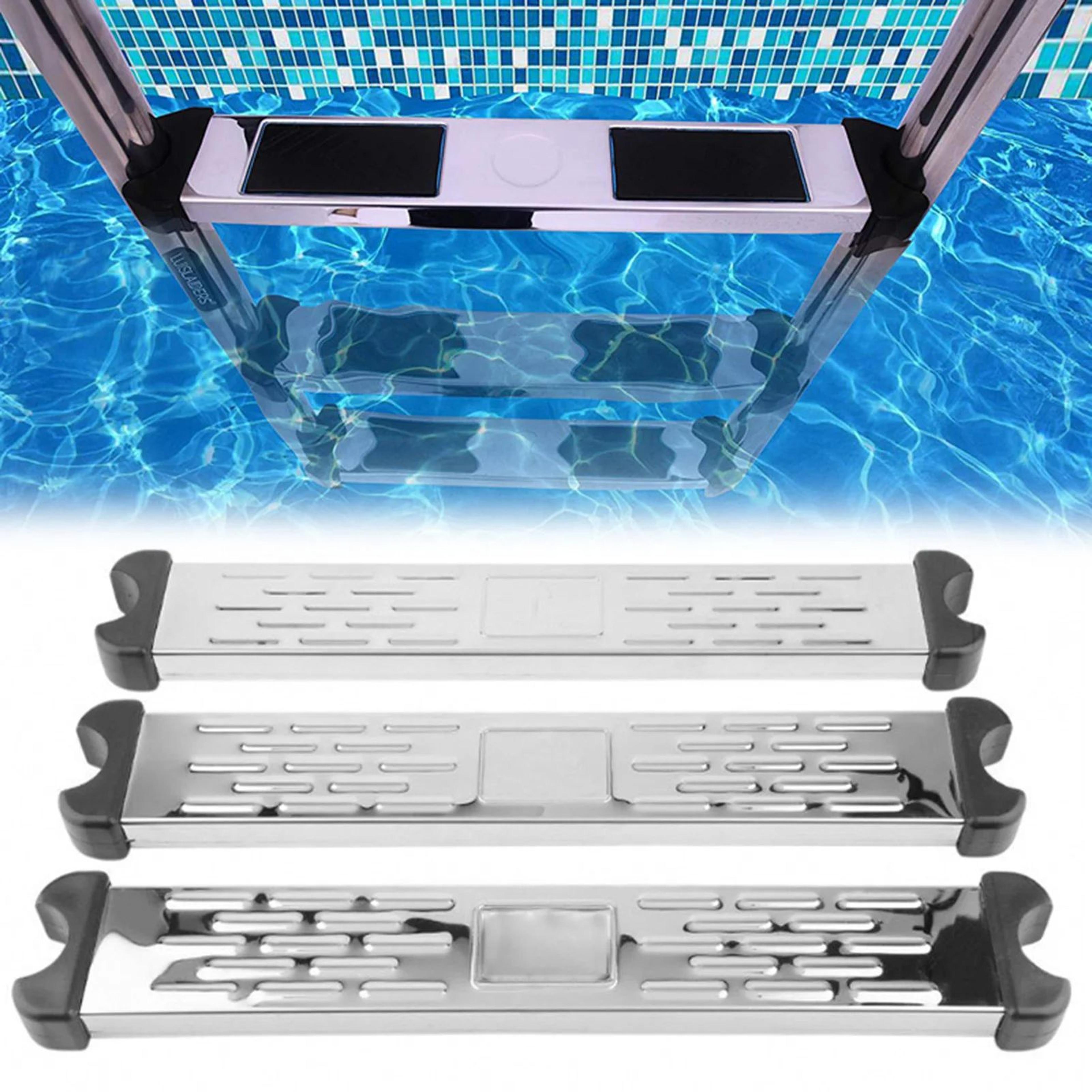 swimming pool ladder step – 304 stainless steel replacement pedal with nonslip rubber pad for easy pool and spa access