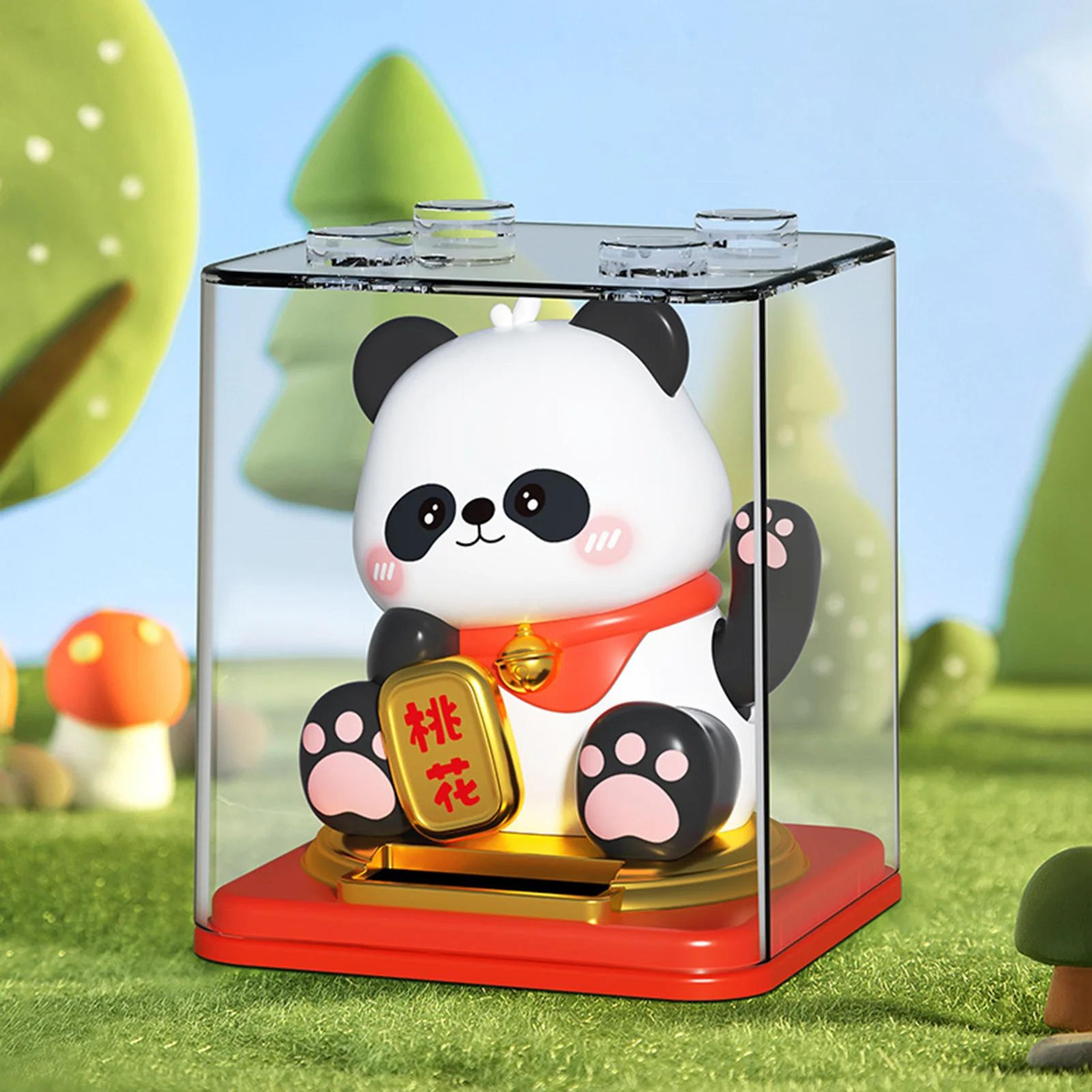 solar waving panda ornament – cute lucky dashboard figurine for car, home and office desk with sunlight-powered motion