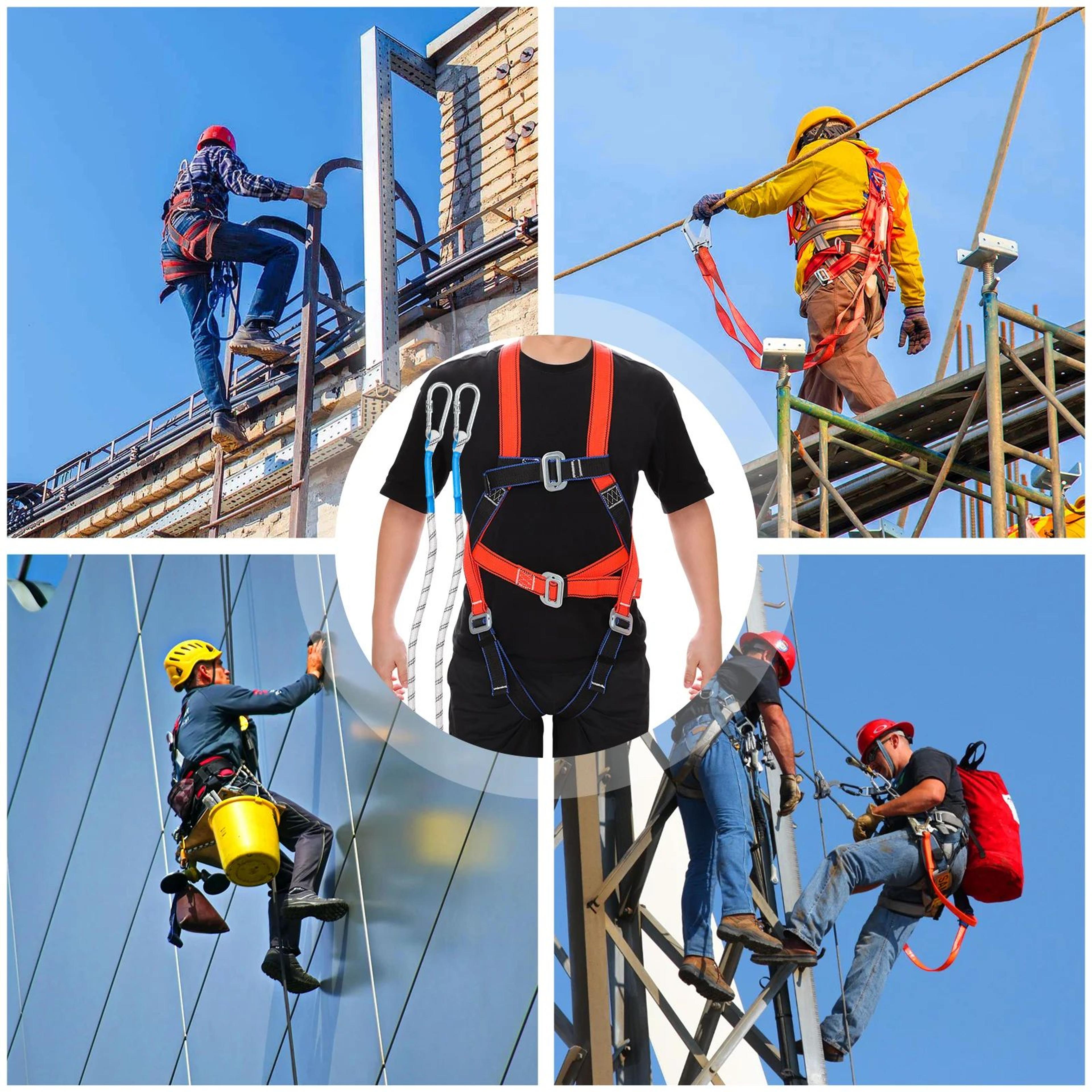 adjustable safety harness – polypropylene body belt with chest, waist and crotch adjustment and hook attachment design
