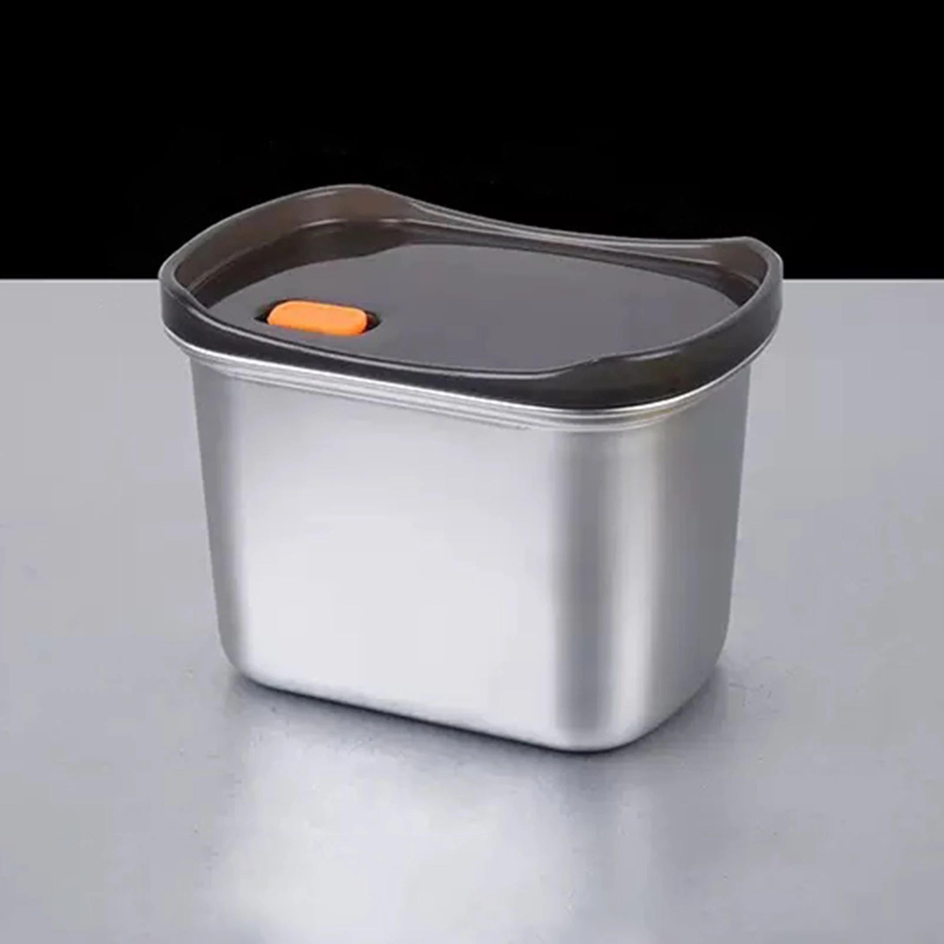 stainless steel food storage container – airtight meal prep box with leakproof lid for neater fridge and freezer space