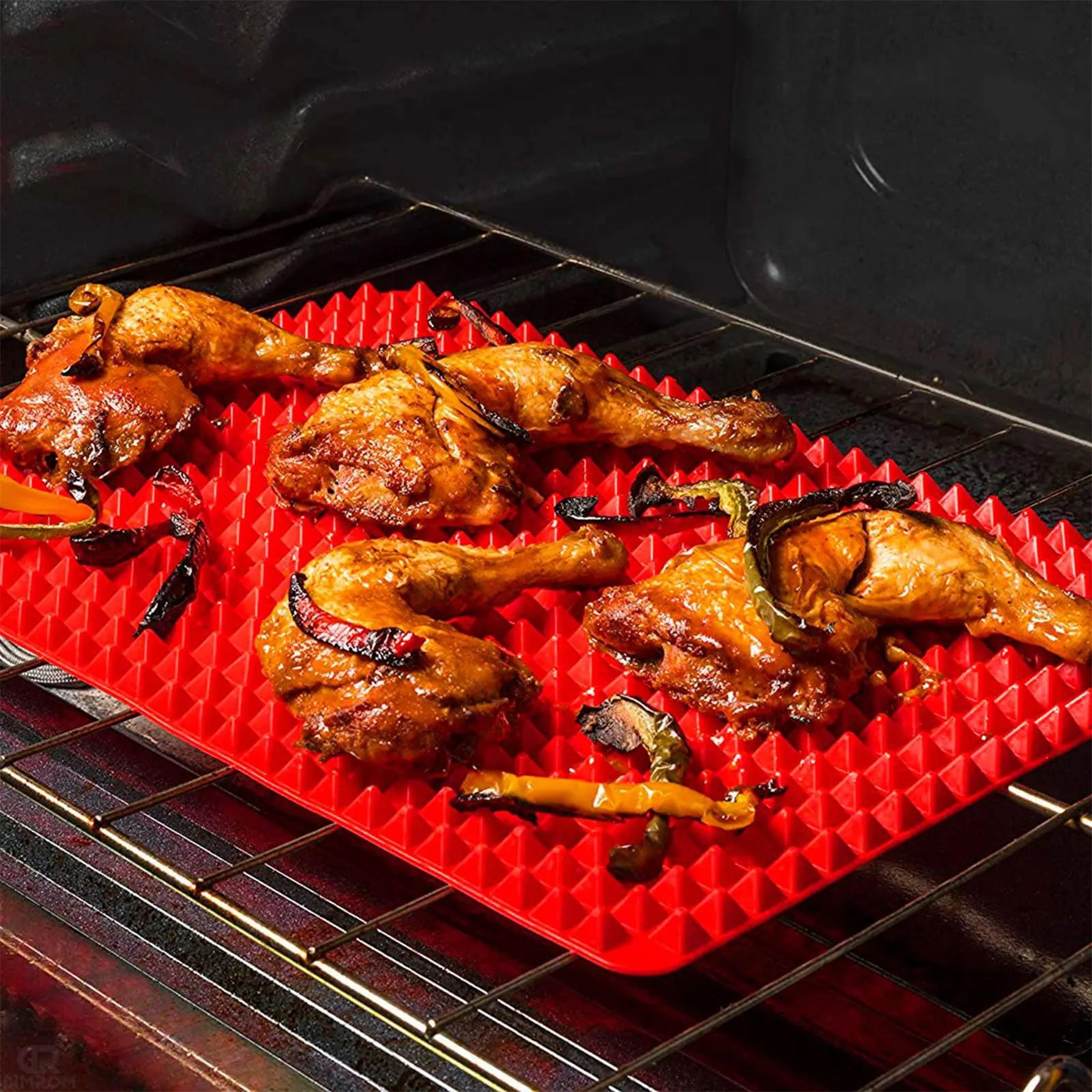pyramid silicone baking mat – 16 x 11 in nonstick bpa-free roasting liner for easy cleanup, oven meals and kitchen use