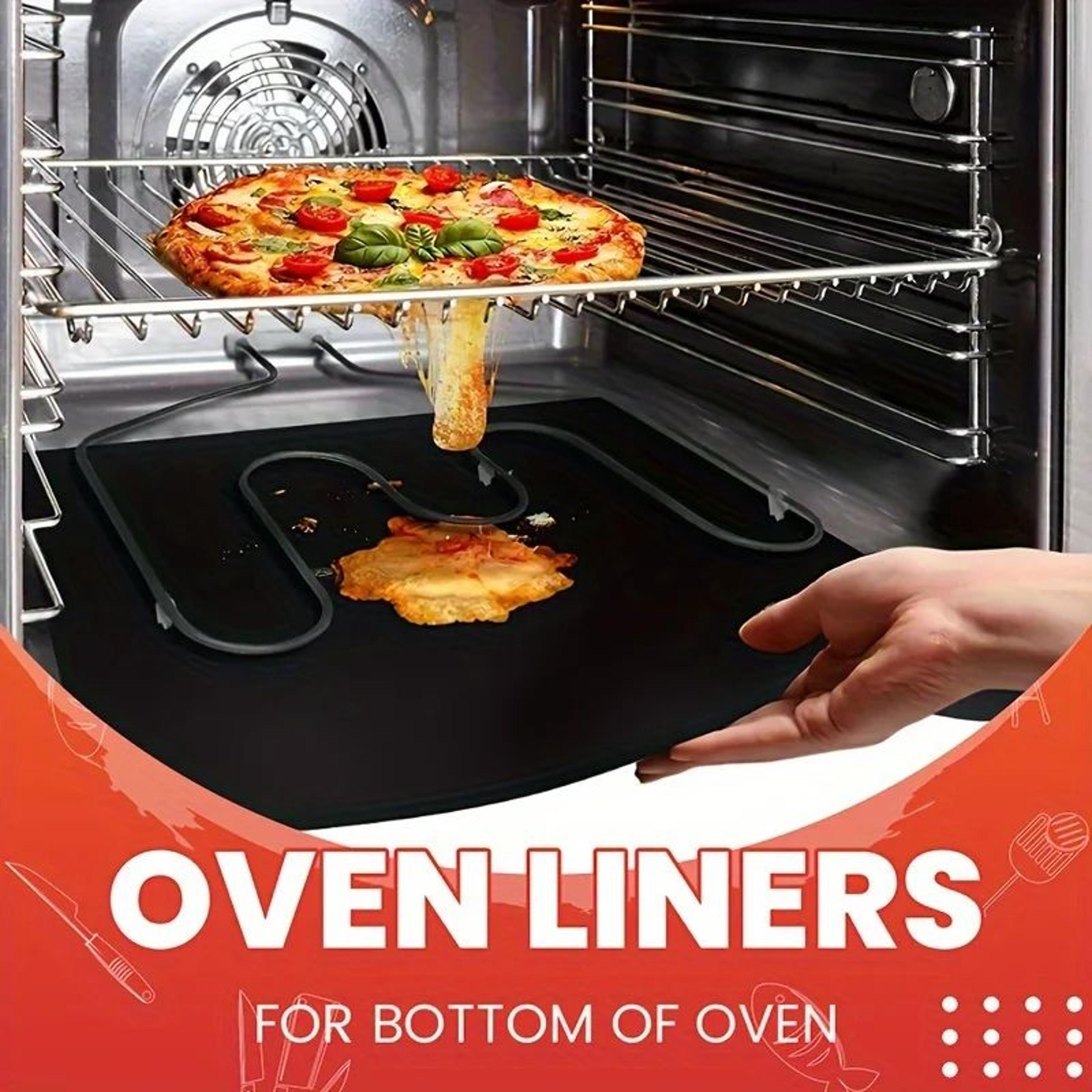 nonstick oven liner mats – 2-pack 16 x 13 in heavy-duty bpa- and pfoa-free sheets for catching spills and easy cleanup