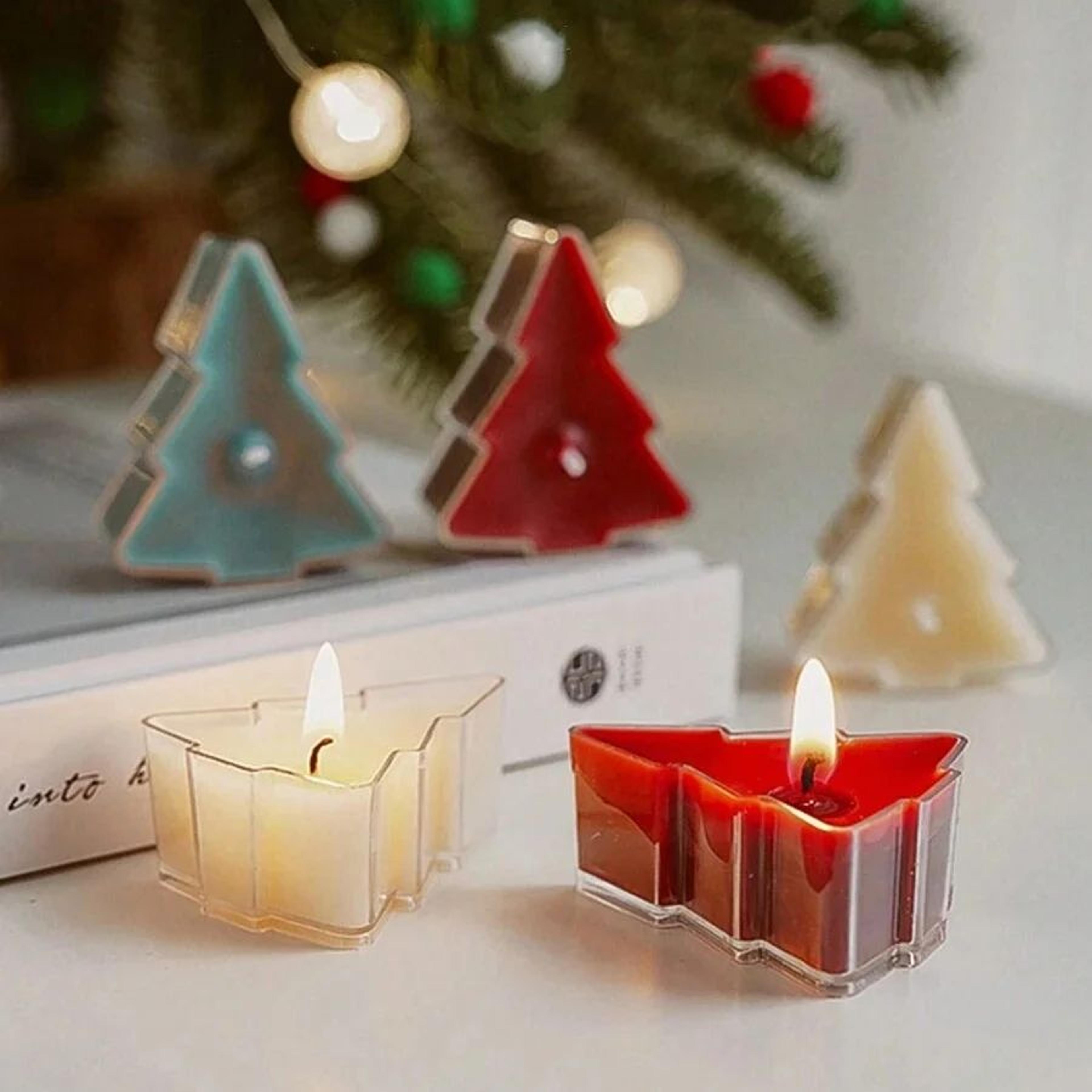 christmas tree scented candle – seasonal soy wax candle for cozy holiday atmosphere, festive home decor & party tables