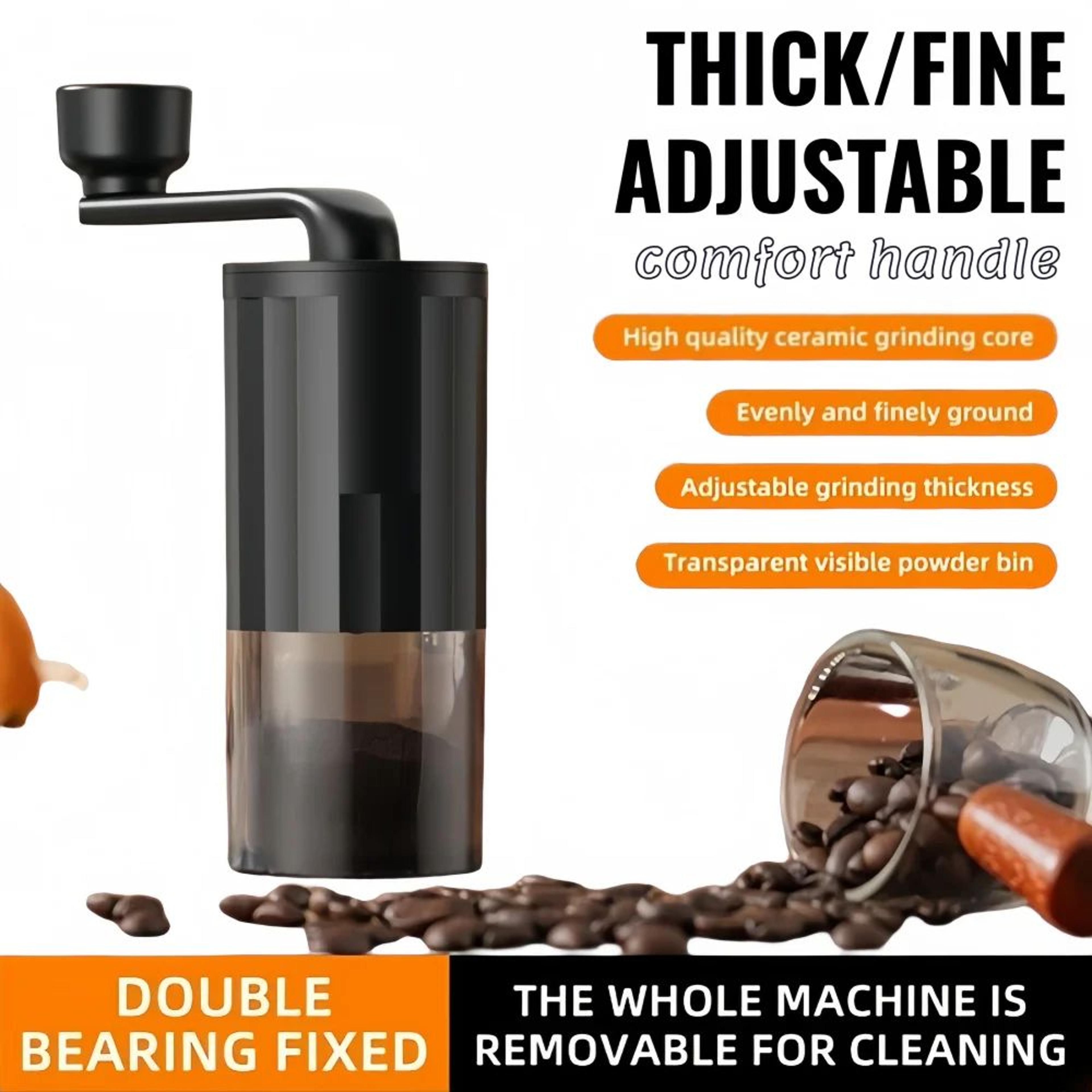 manual coffee grinder – retro hand-crank ceramic core grinder with adjustable coarseness for fresh coffee & quiet
