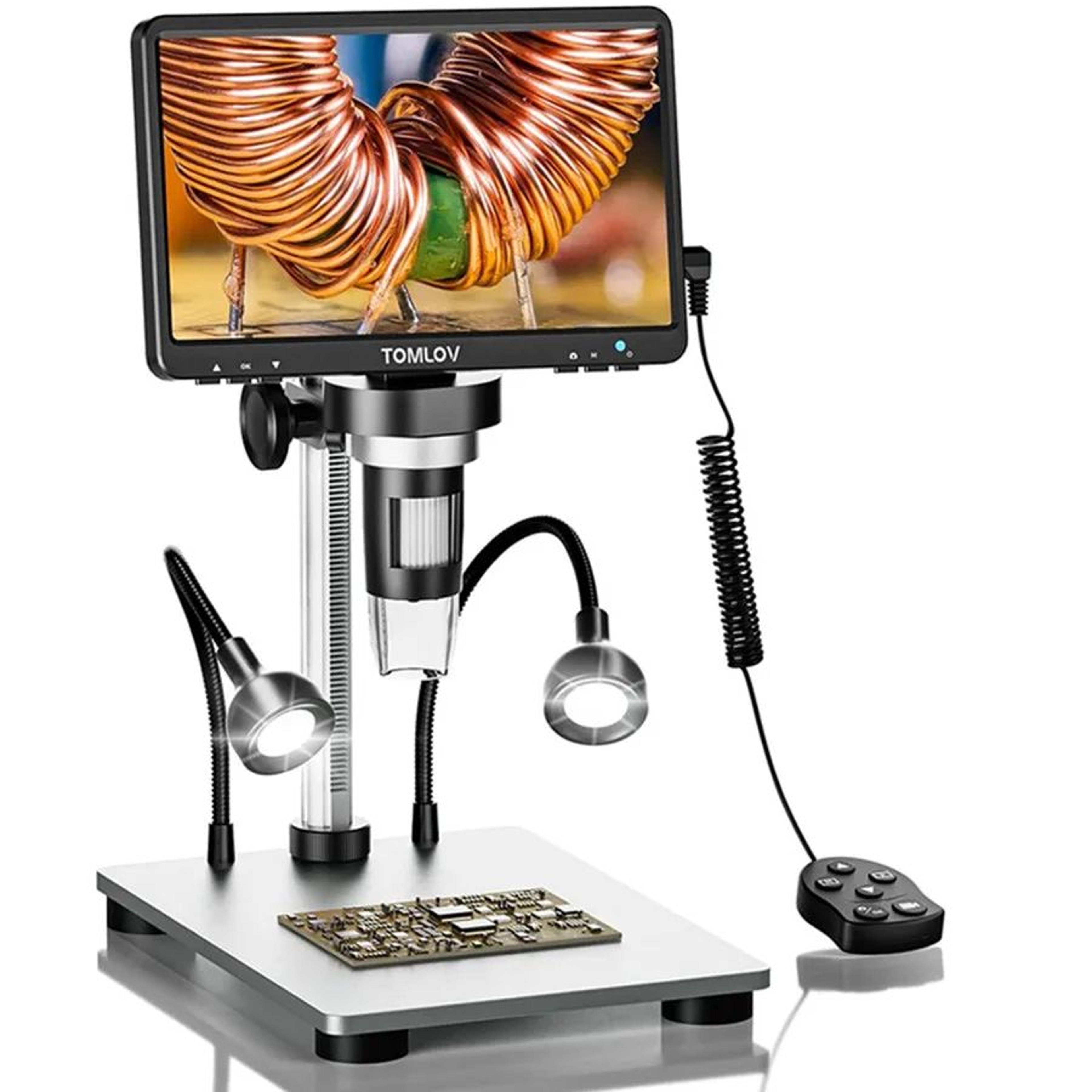 digital usb microscope – 7 in rotating lcd, 1080p imaging and 50–1200x zoom for phone repair, circuit boards and coins