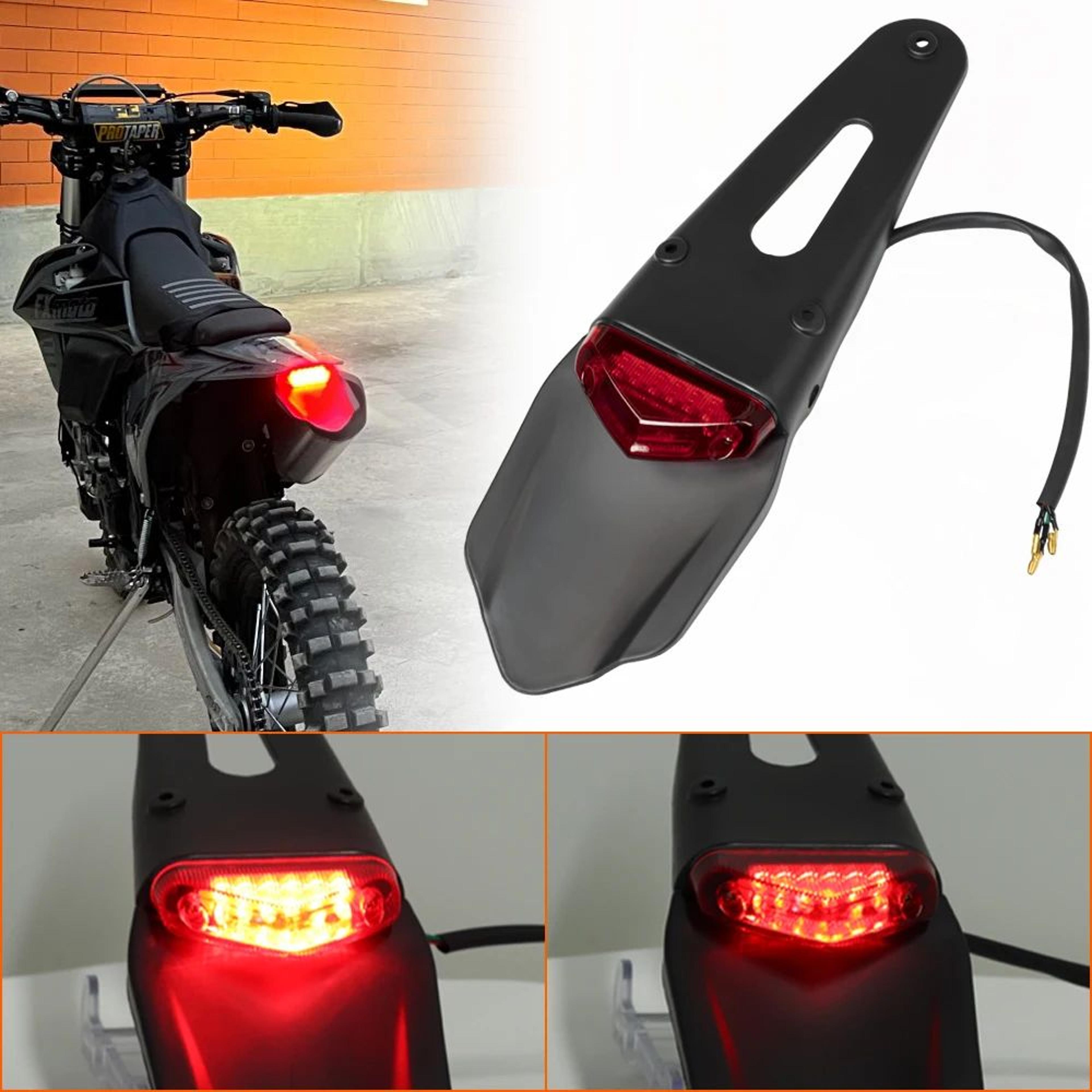 motorcycle rear fender plate holder – 12v led brake taillight for enduro, dirt bikes and custom rear lighting upgrades