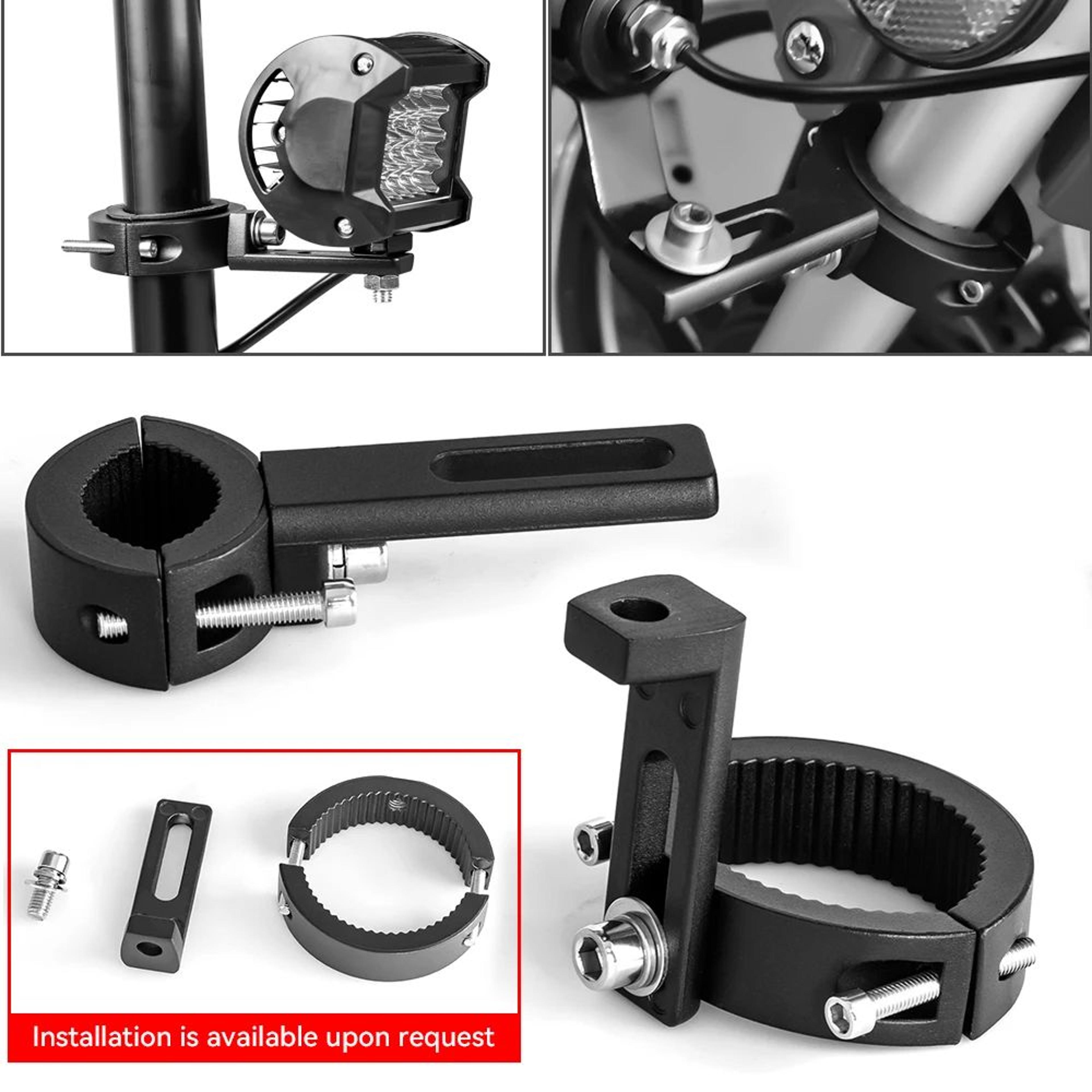 motorcycle light mount bracket – aluminum alloy tube clamp with gasket for secure spotlight and fog light installation