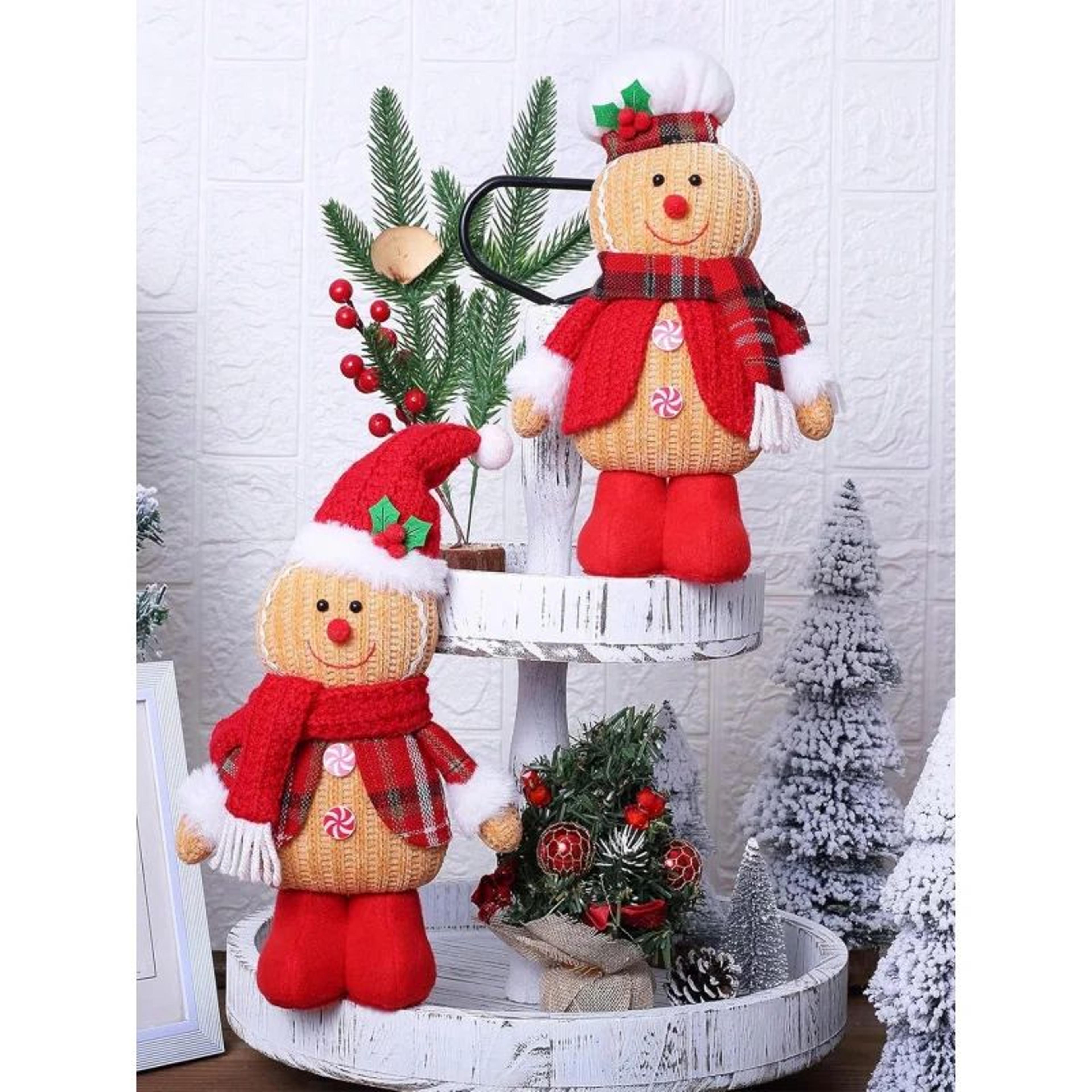christmas gingerbread plush pillow – cute stuffed doll for fun holiday home decorating, festive displays & gift giving