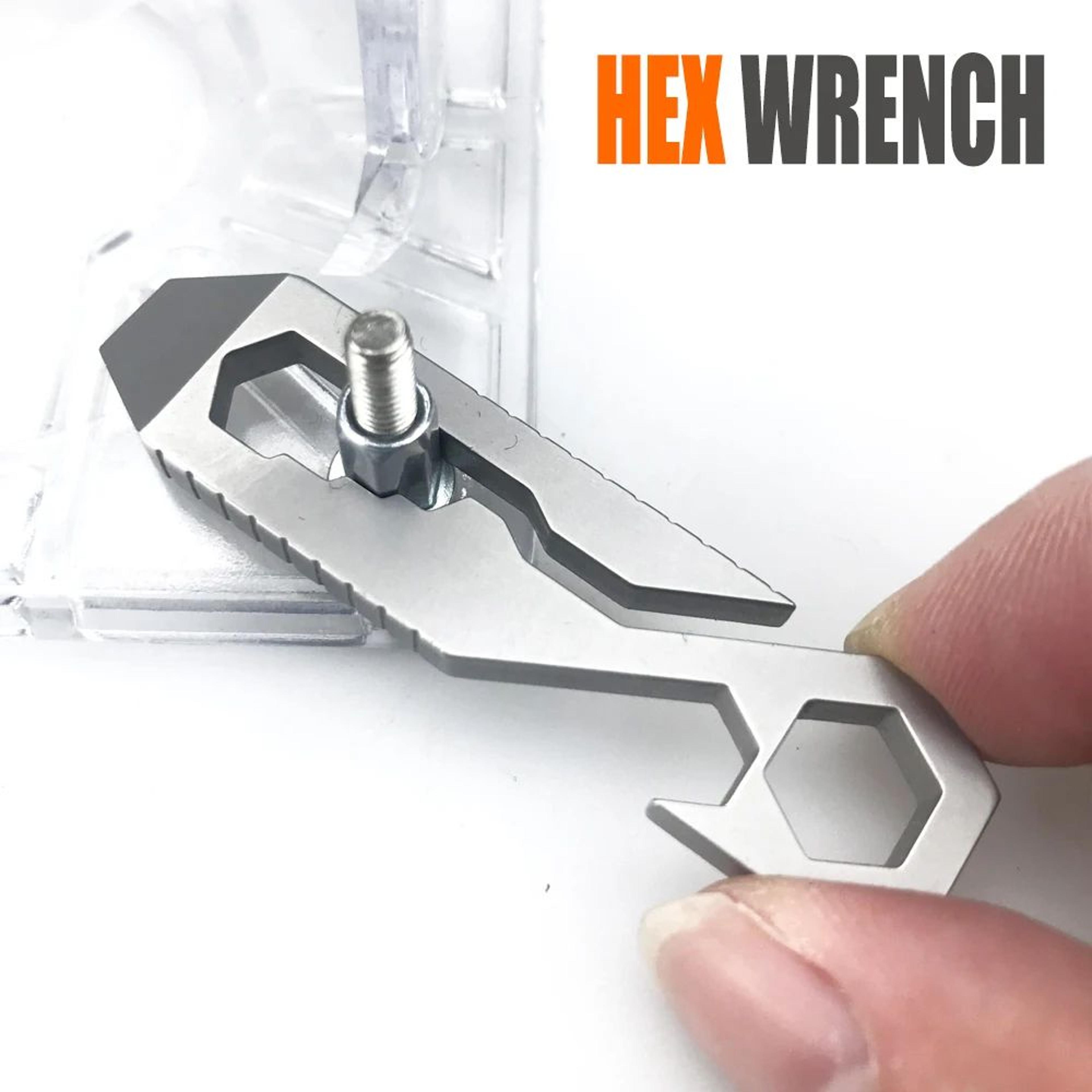 7-in-1 stainless steel wrench – portable bottle opener & compact outdoor multitool for camping, hiking and daily carry