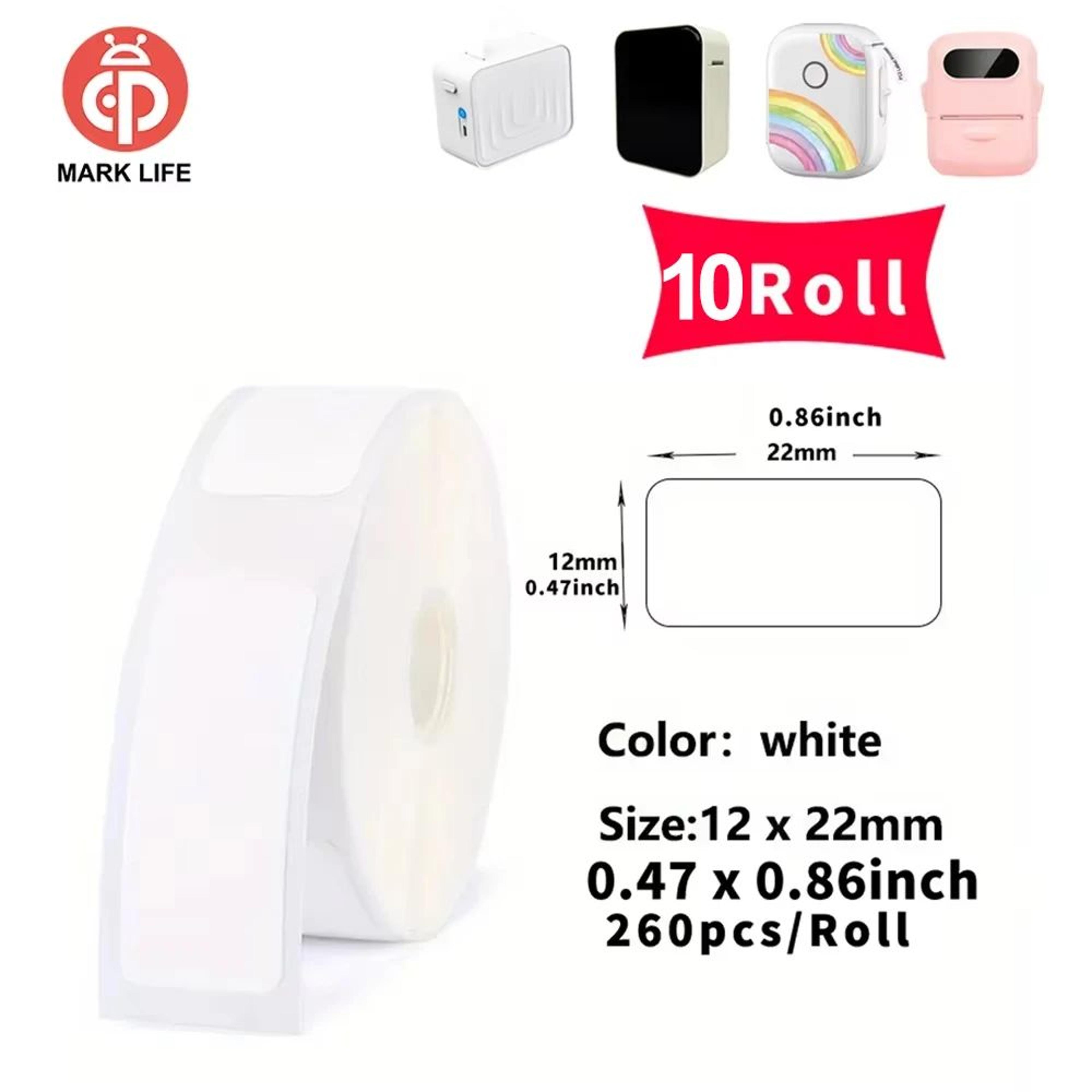 Thermal Label Paper  SelfAdhesive Inkless Sticker Rolls For M1 D110 P12 P15  P50 Printers Home  Off