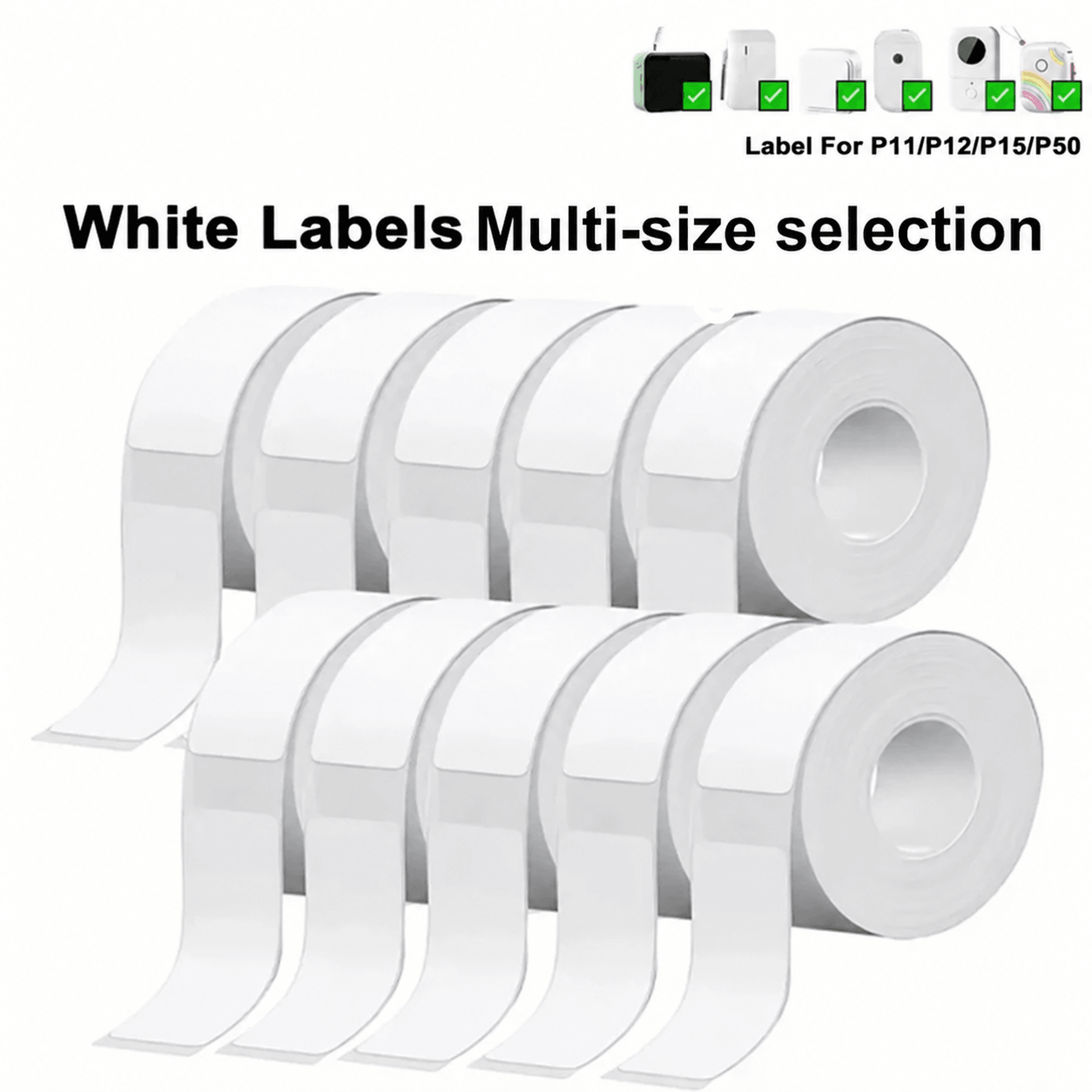 thermal label paper – self-adhesive inkless sticker rolls for m1, d110, p12, p15 & p50 printers home & office labeling